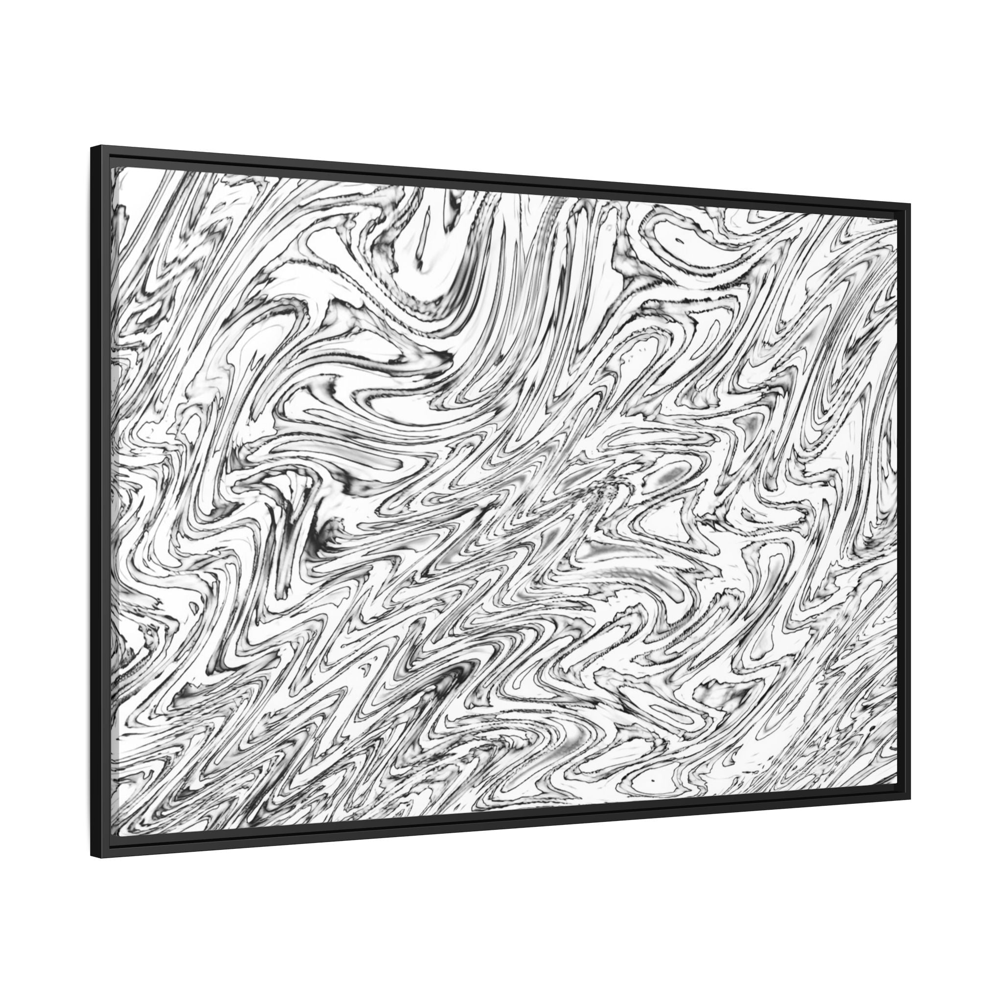 Framed Canvas Art — "Hoops BW"