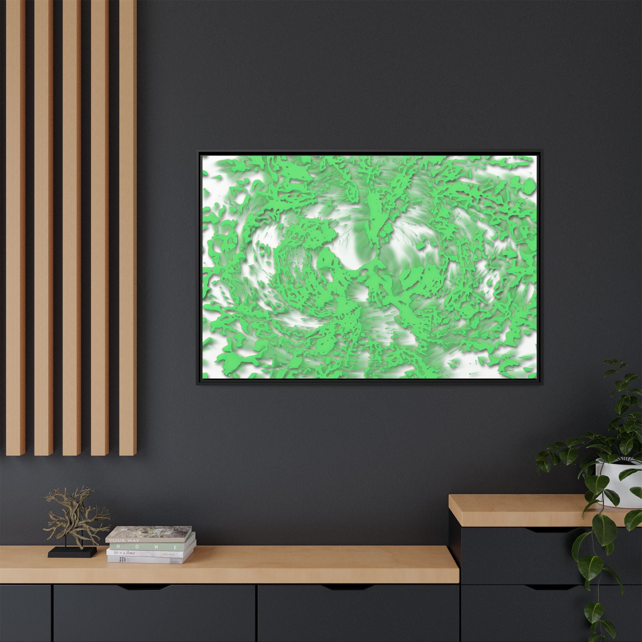 Framed Canvas Art - Tracers Green