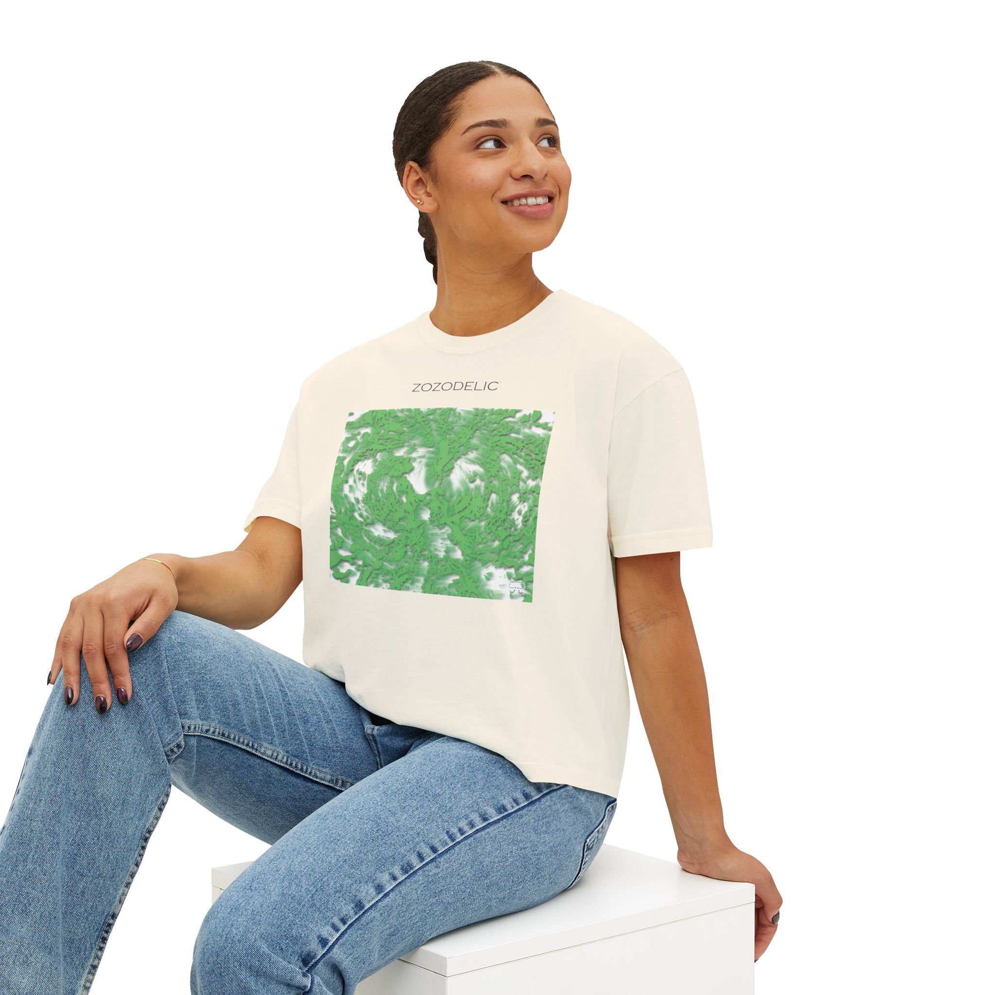 Woman's Box T-Shirt - Tracers Green
