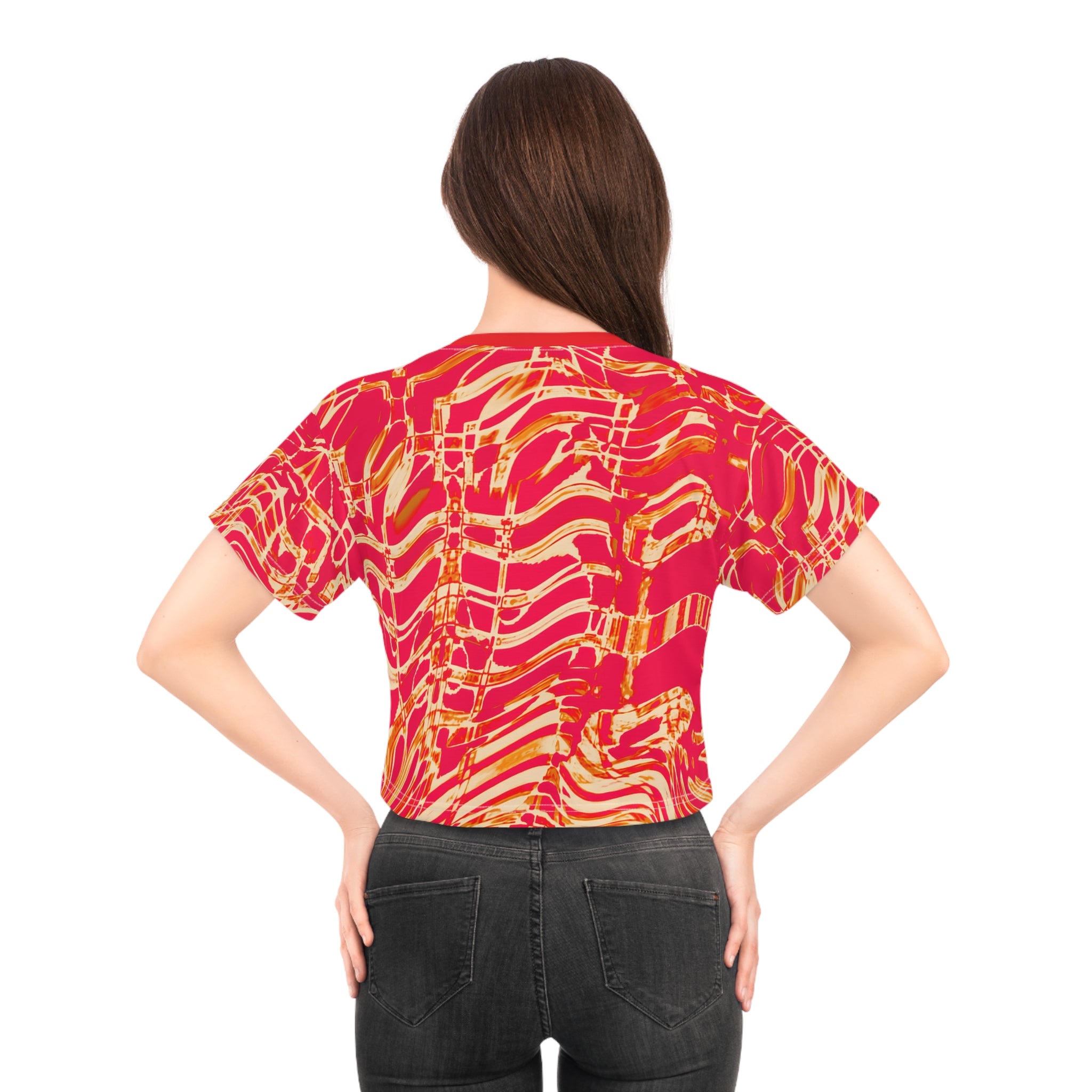 Crop Tee "Fiesta Flame" (AOP)