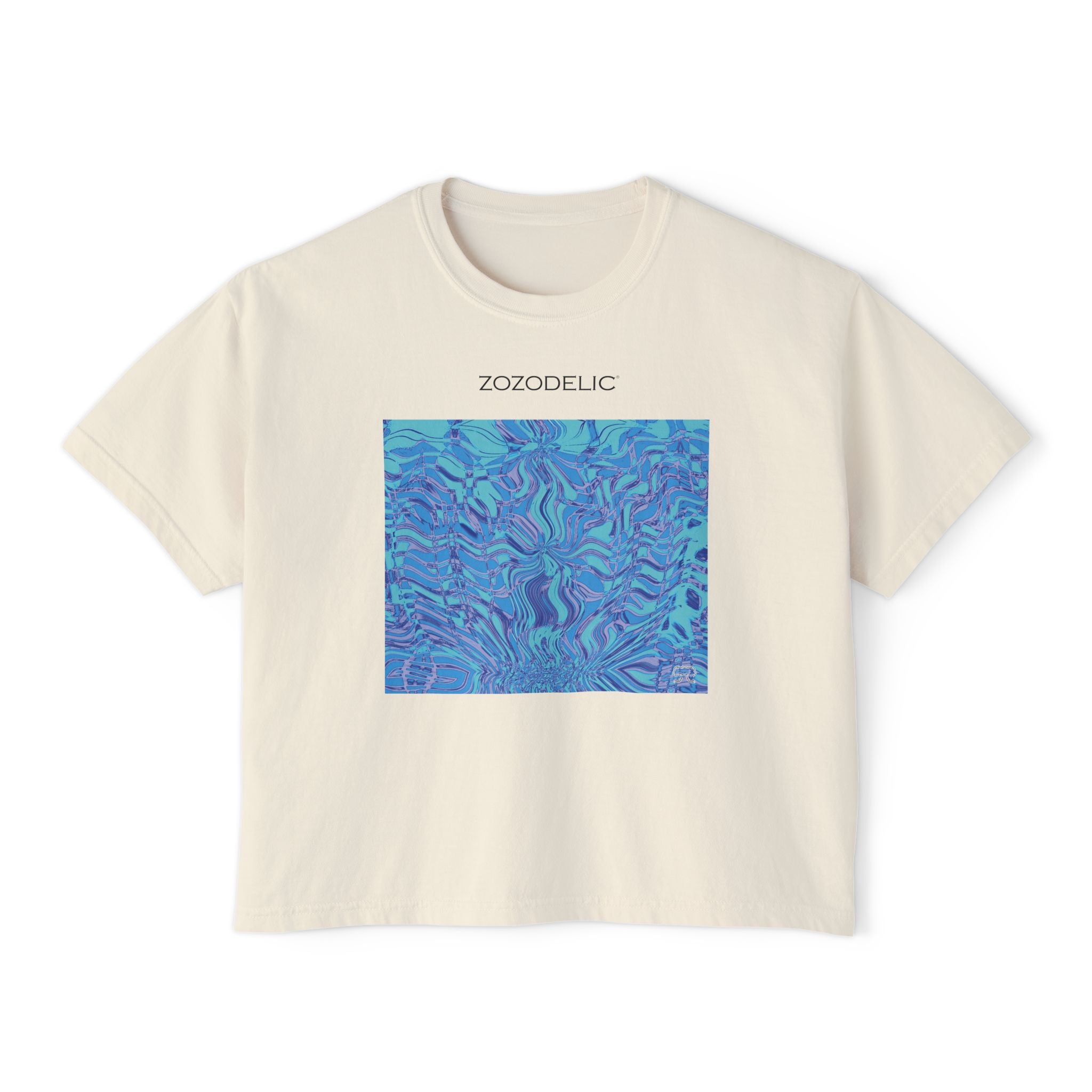 Woman's Box T-Shirt - Fiesta Blu