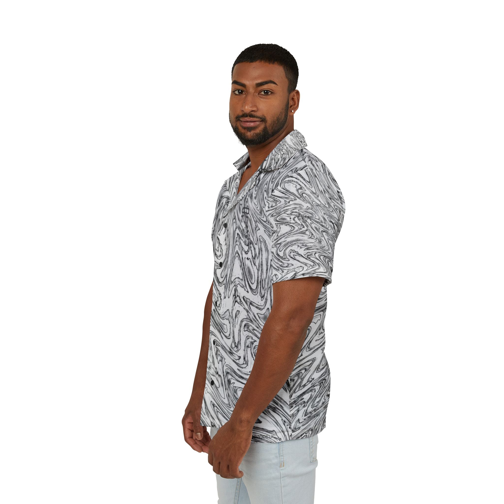 Hawaiian Shirt - Hoops BW