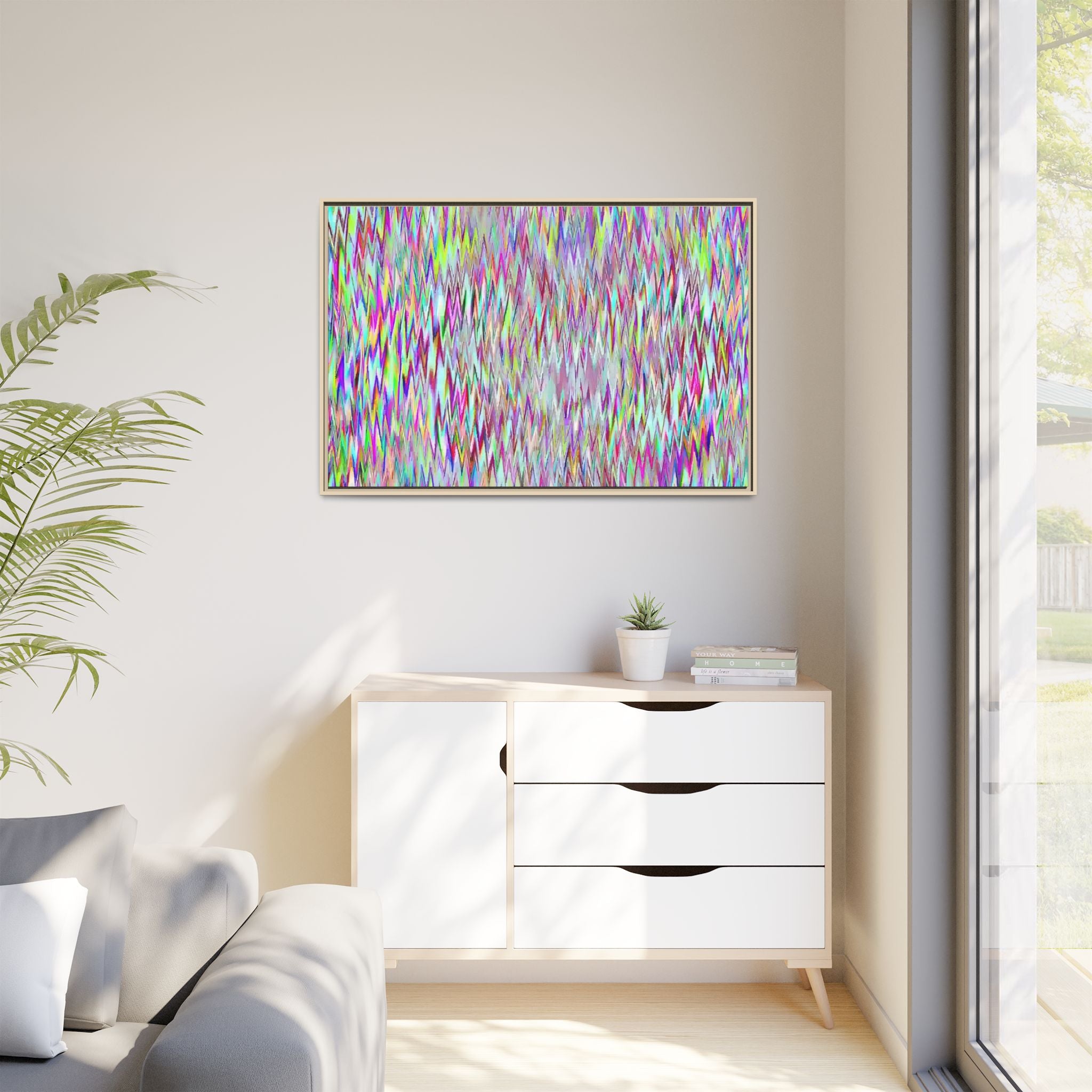 Framed Canvas Art — "Gun Runners Static"