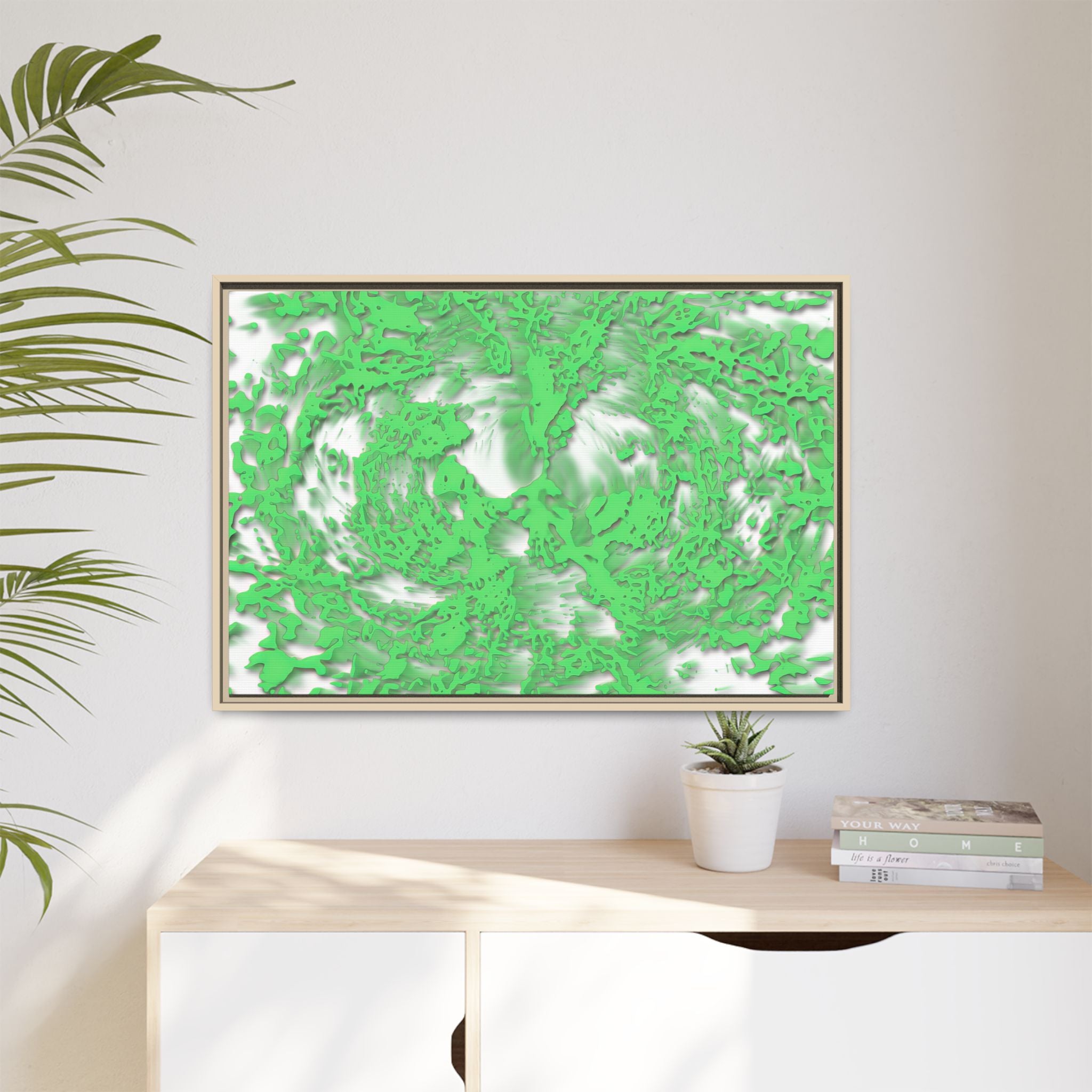 Framed Canvas Art - Tracers Green