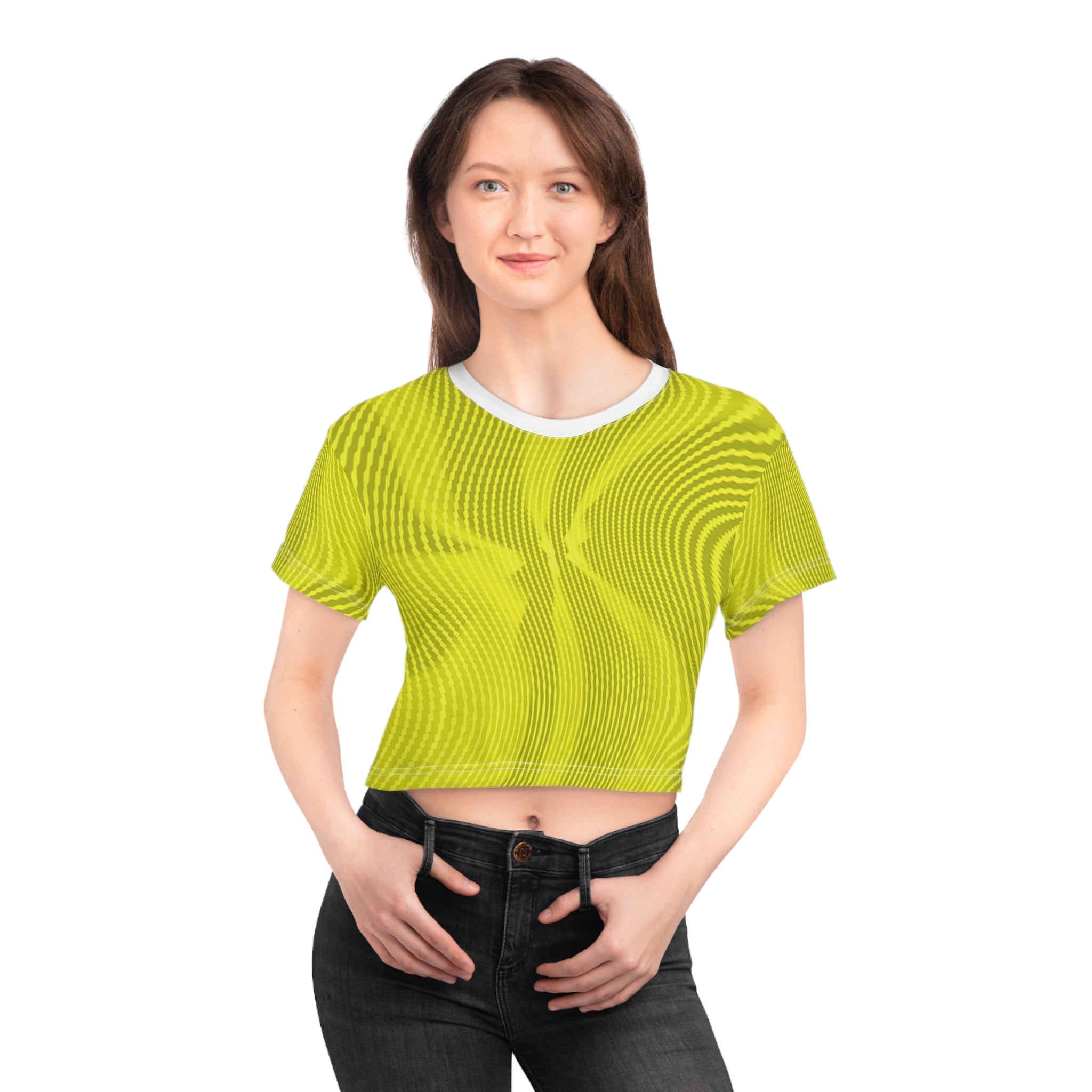 Crop Tee "Sun Spots Yellow" (AOP)
