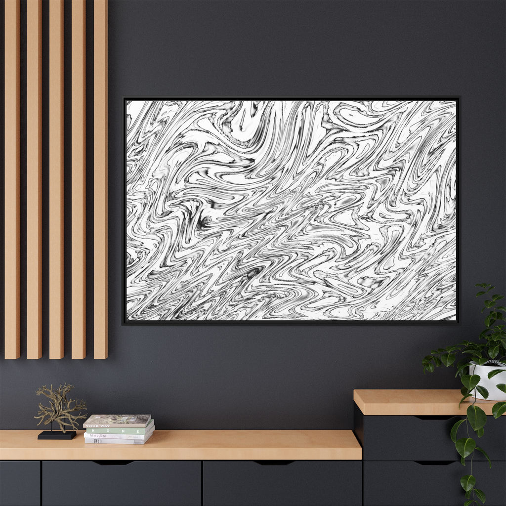 Framed Canvas Art — "Hoops BW"