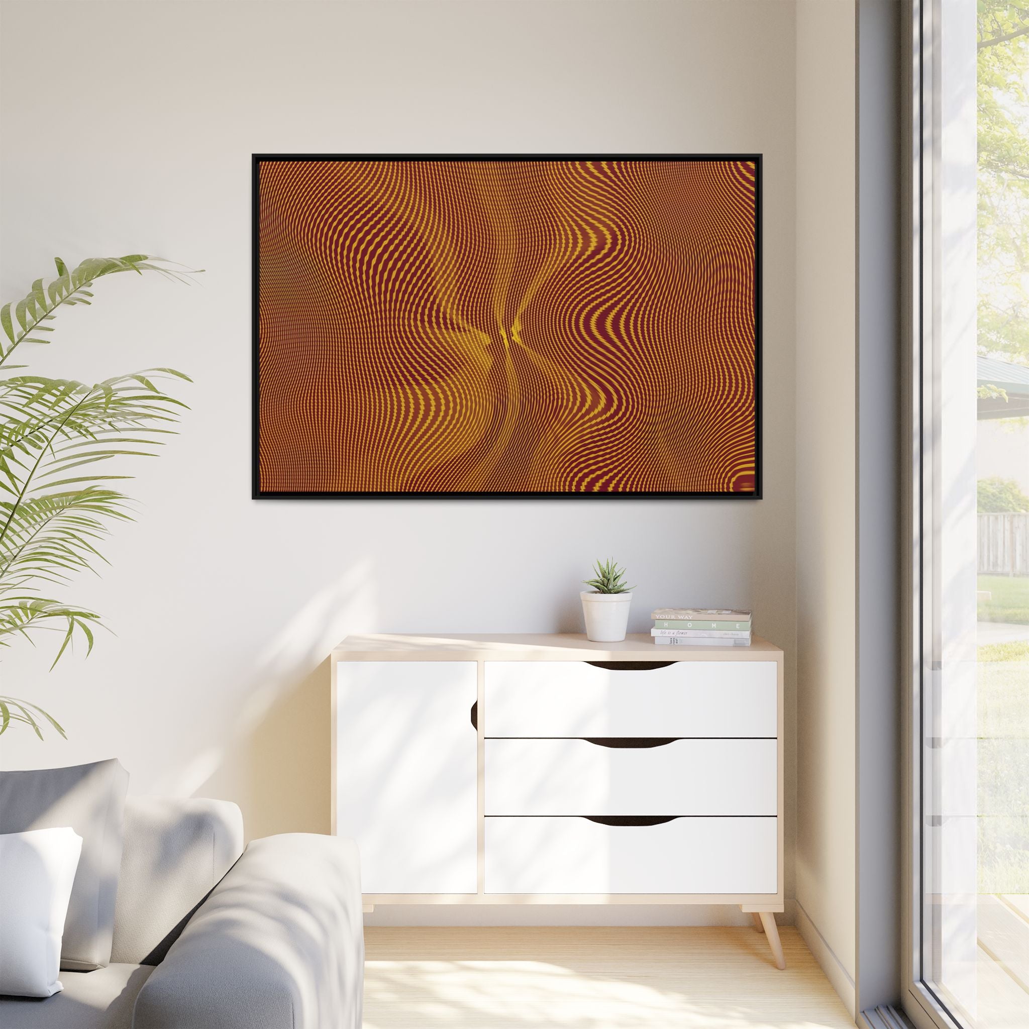 Framed Canvas Art — "Sun Spots Gold"