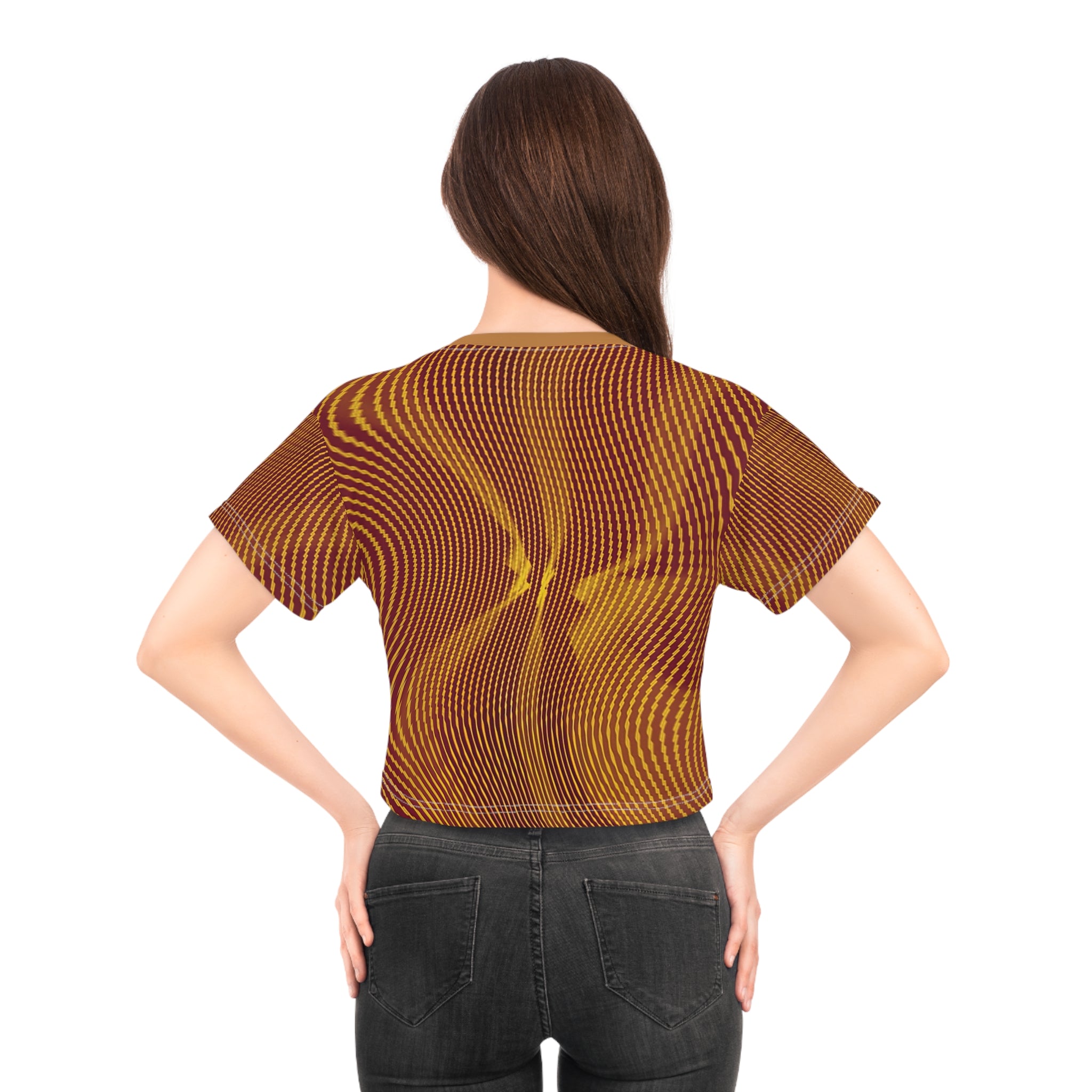 Crop Tee "Sun Spots Golden" (AOP)