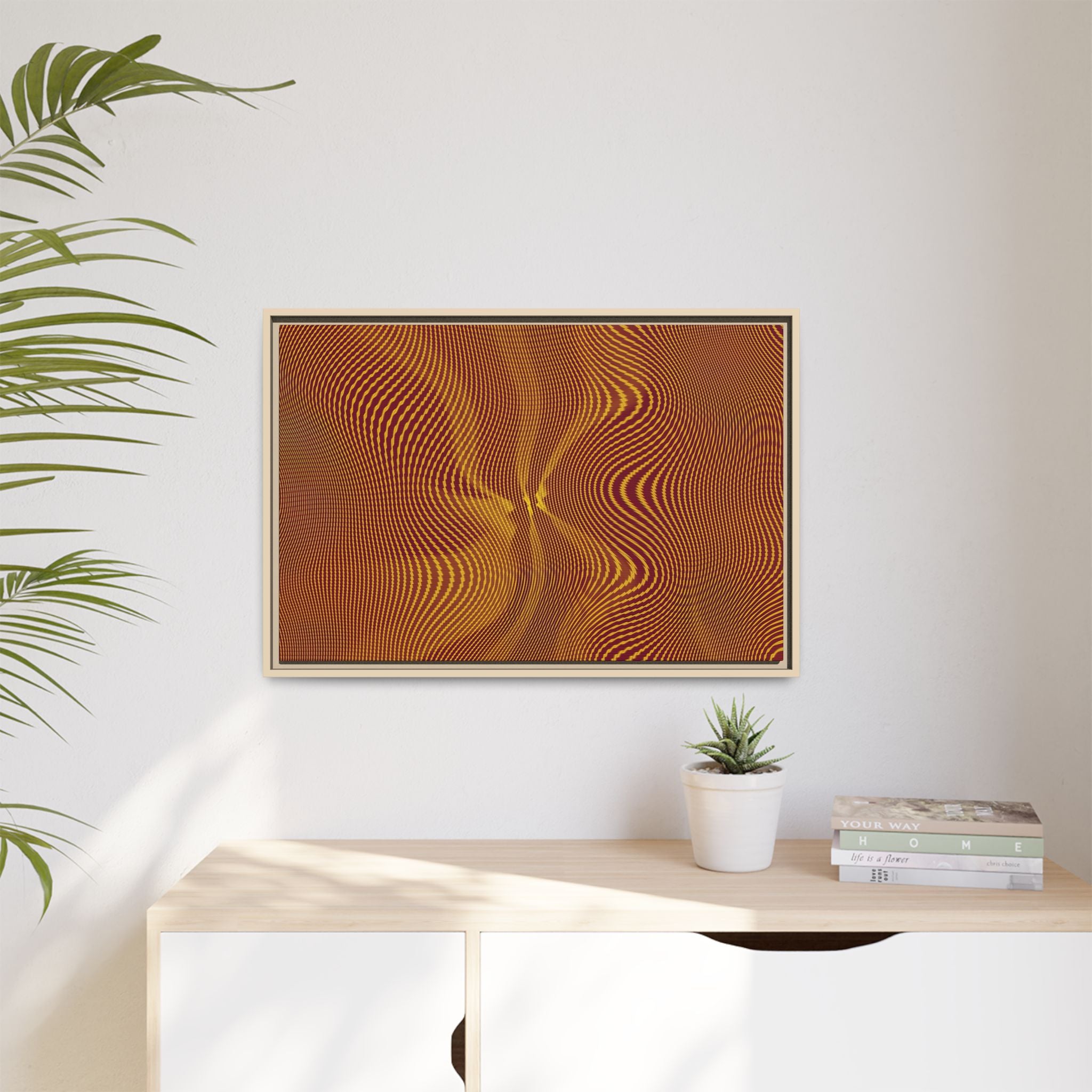 Framed Canvas Art — "Sun Spots Gold"