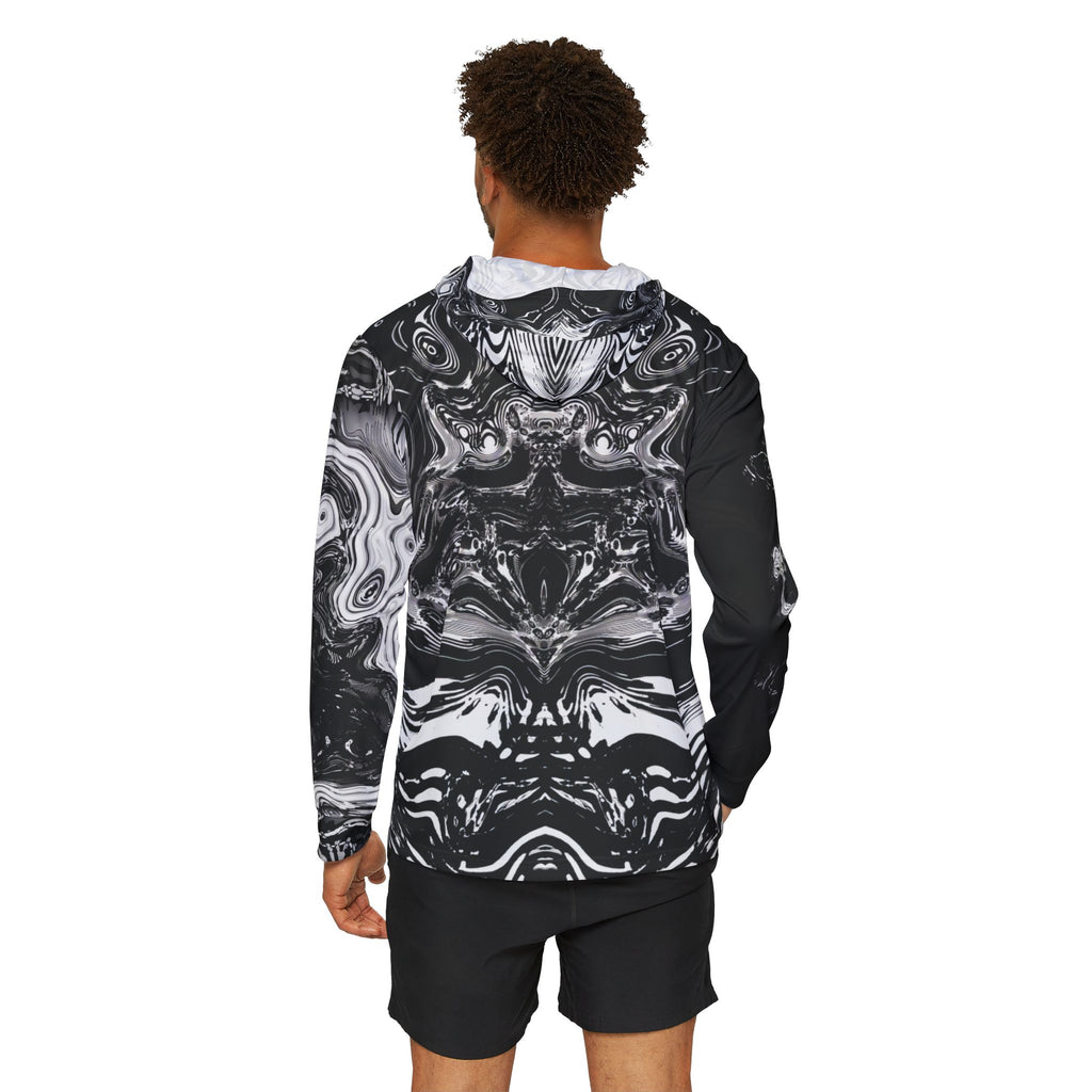 Men's Athletic Hoodie - Spirit Black and White (AOP)