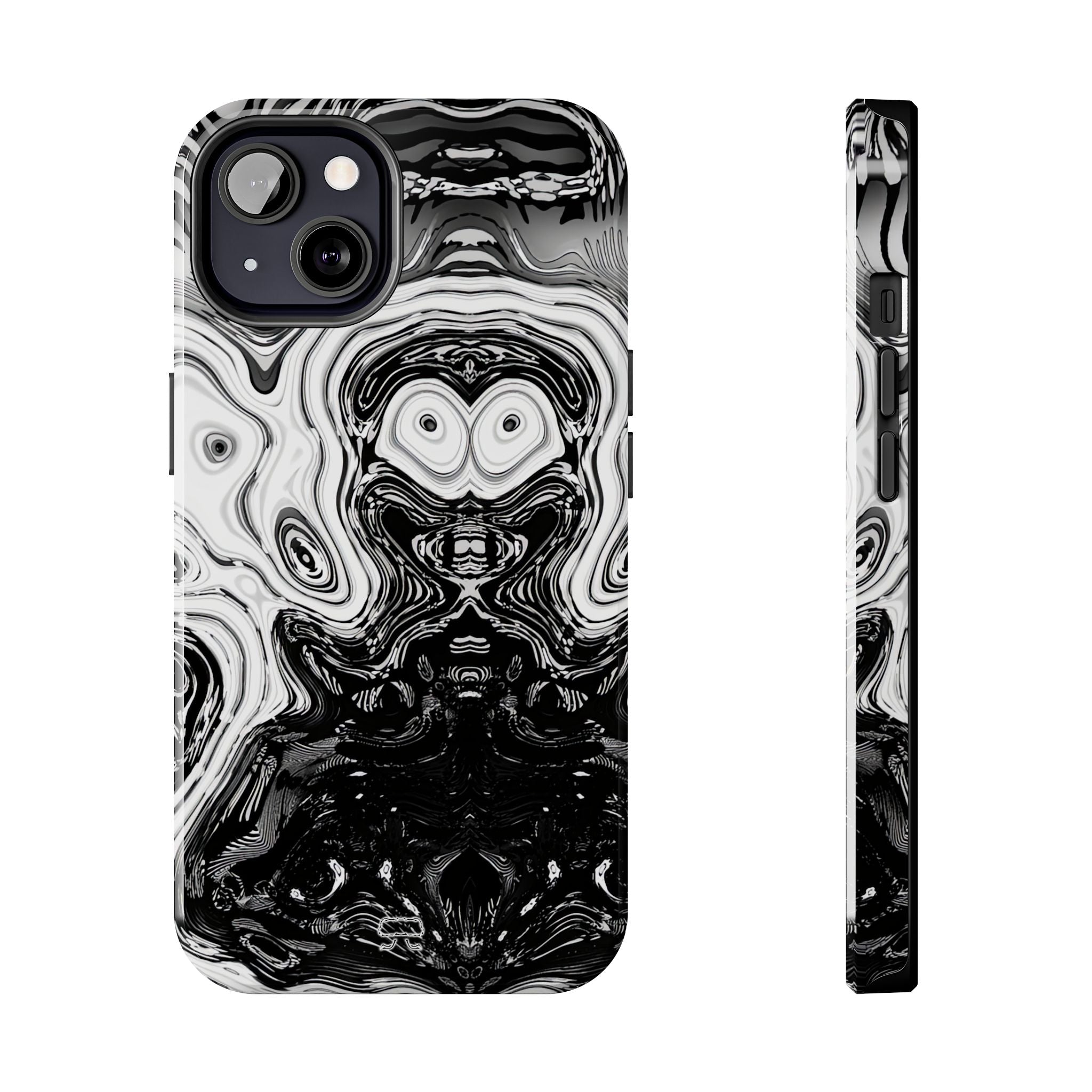 iPhones 11 thru 16 Durable Shockproof Case - Spirit Black and White
