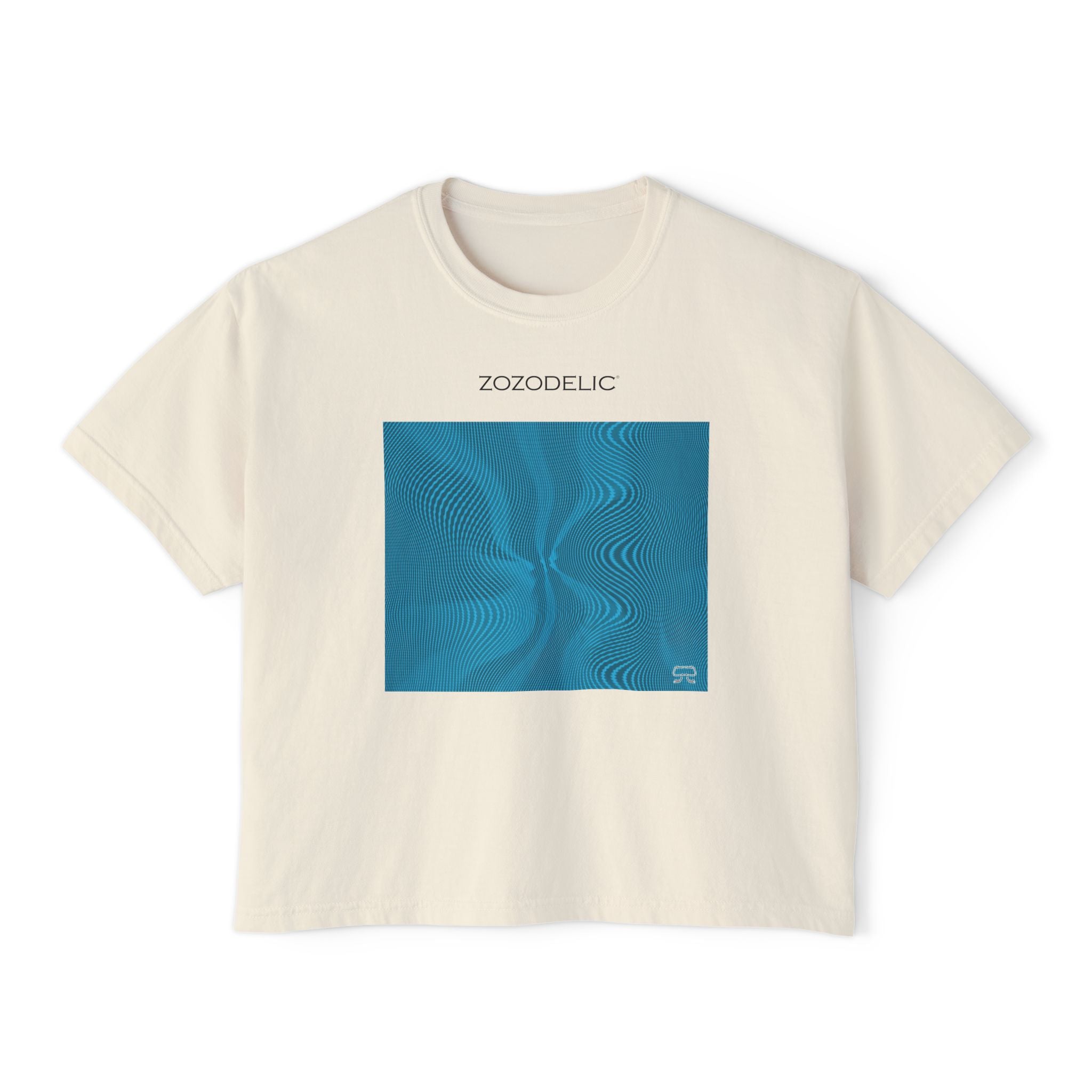 Woman's Box T-Shirt - Sun Spots Blu