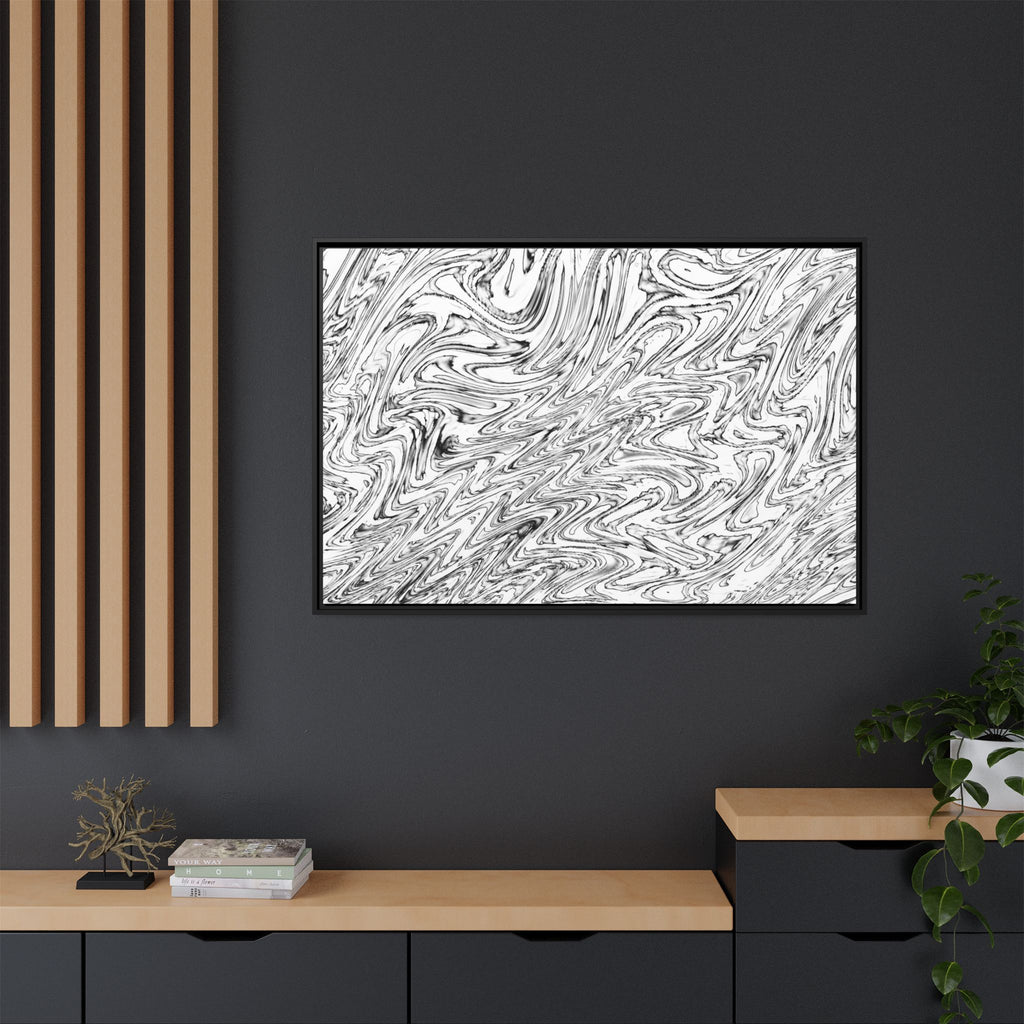 Framed Canvas Art — "Hoops BW"
