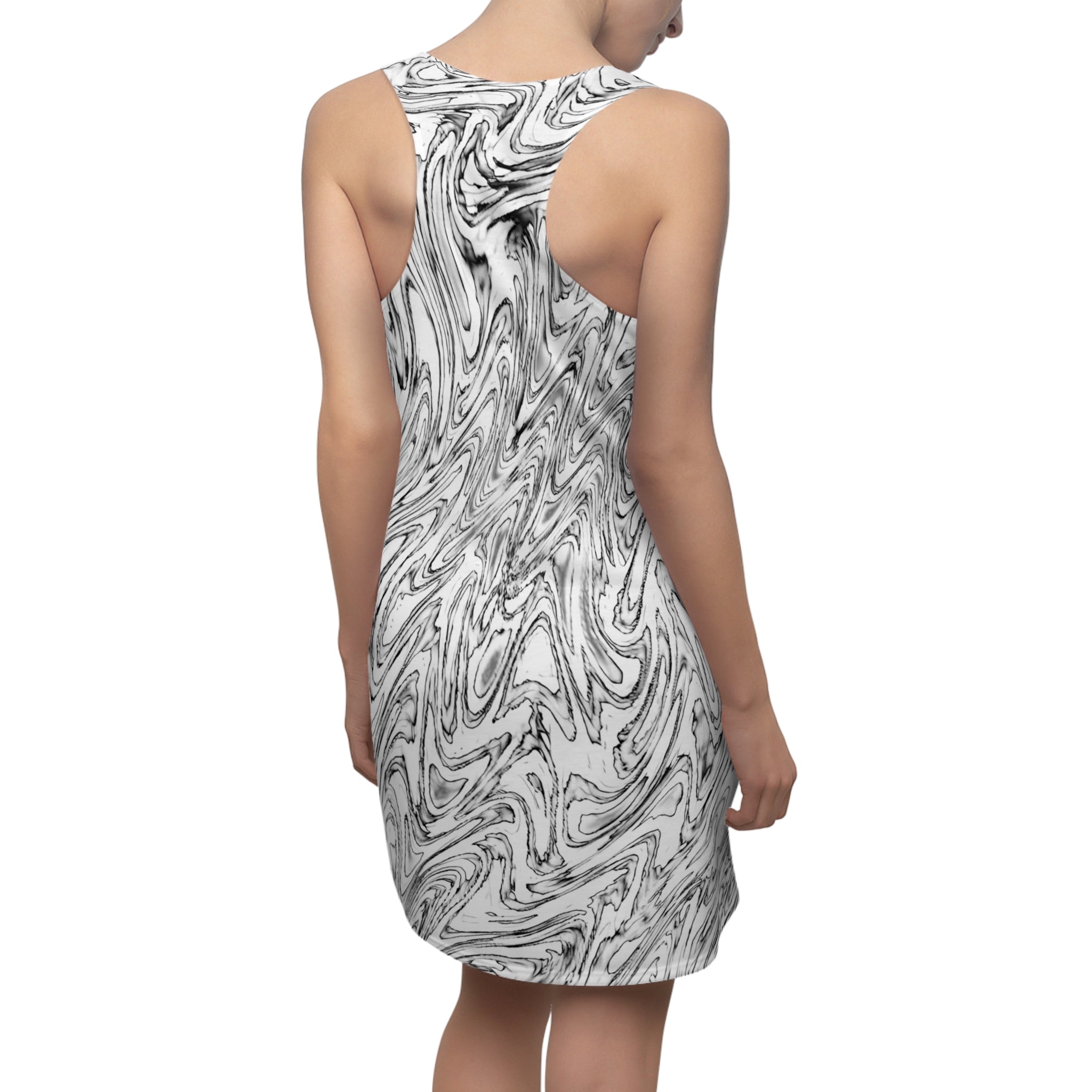 Racerback Dress — Hoops BW (AOP)