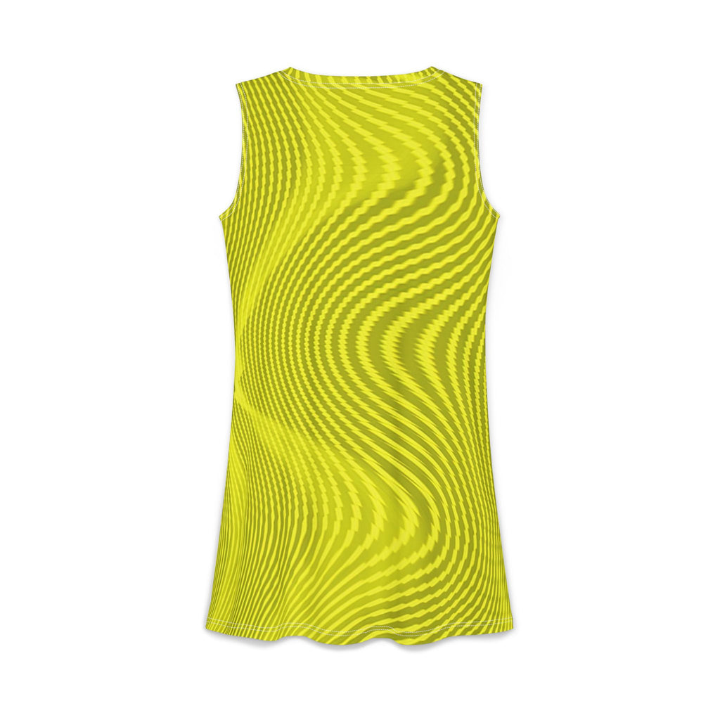 Women's Casual Dress – Sun Spots Yellow (AOP)