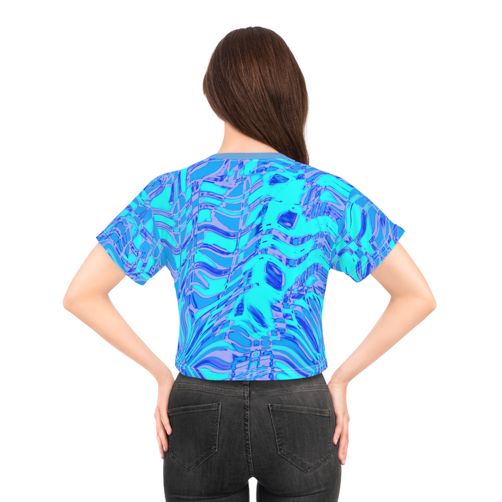 Crop Tee "Fiesta Blu" (AOP)