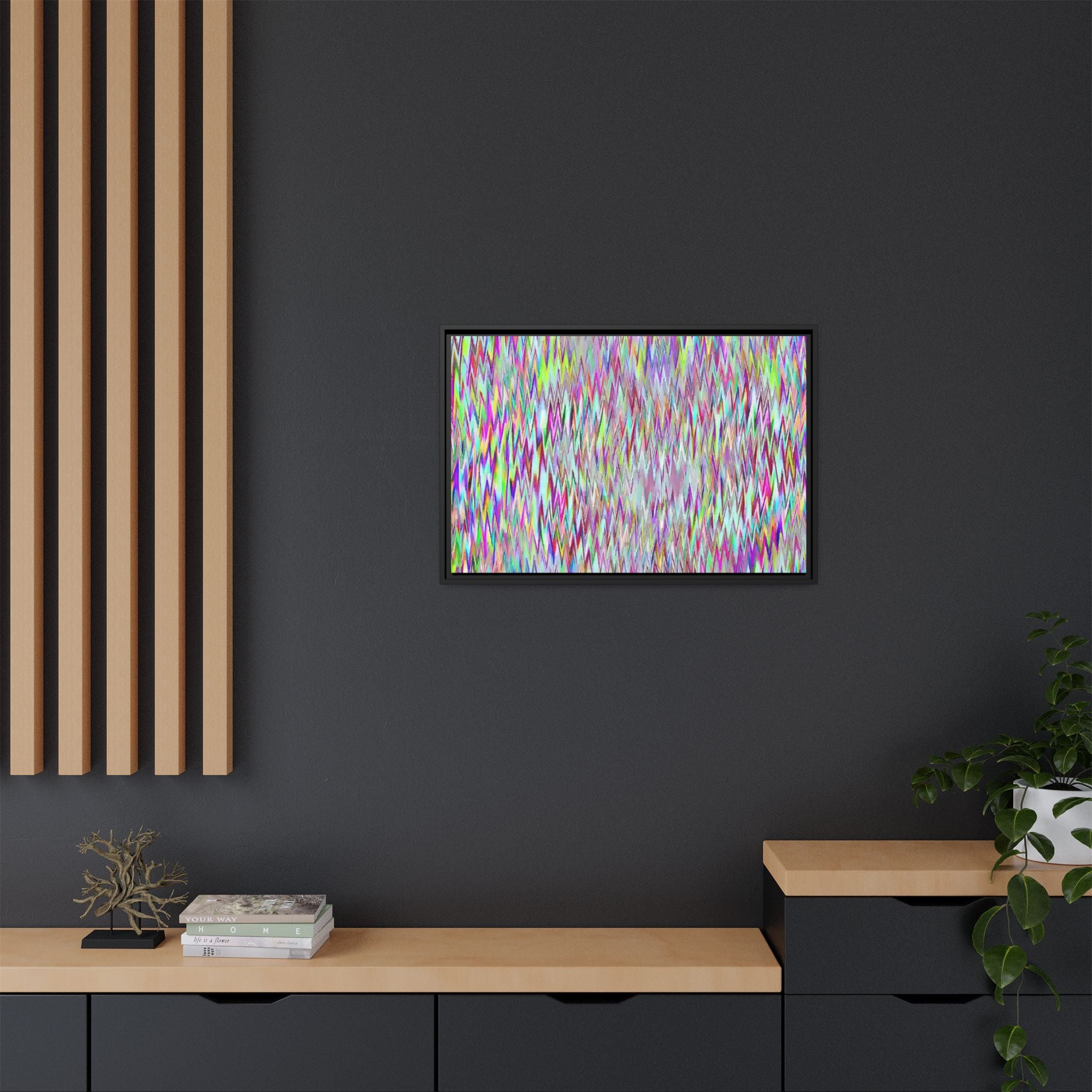 Framed Canvas Art — "Gun Runners Static"