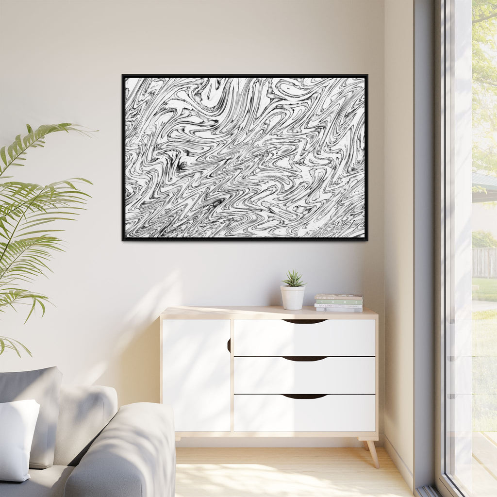 Framed Canvas Art — "Hoops BW"