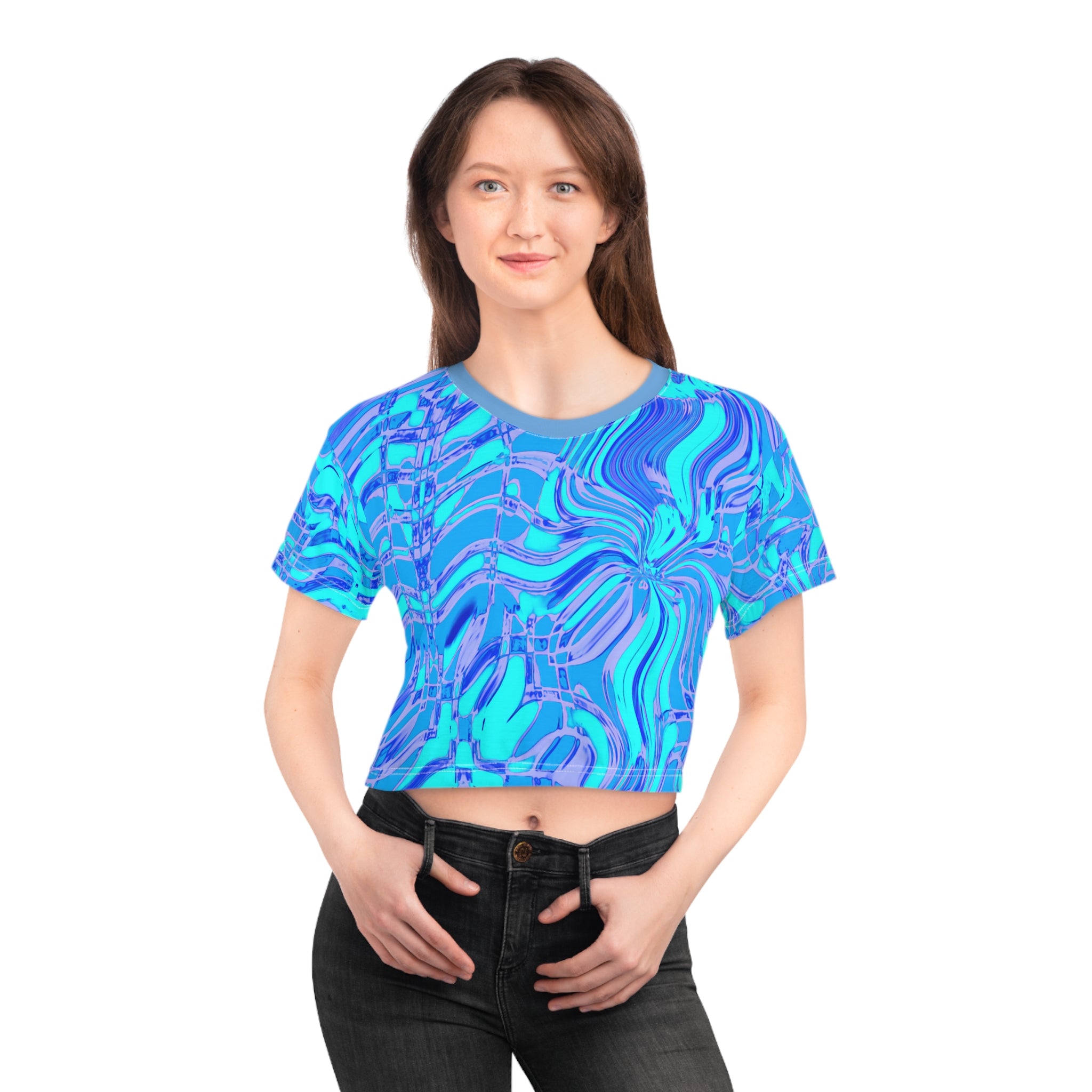 Crop Tee "Fiesta Blu" (AOP)