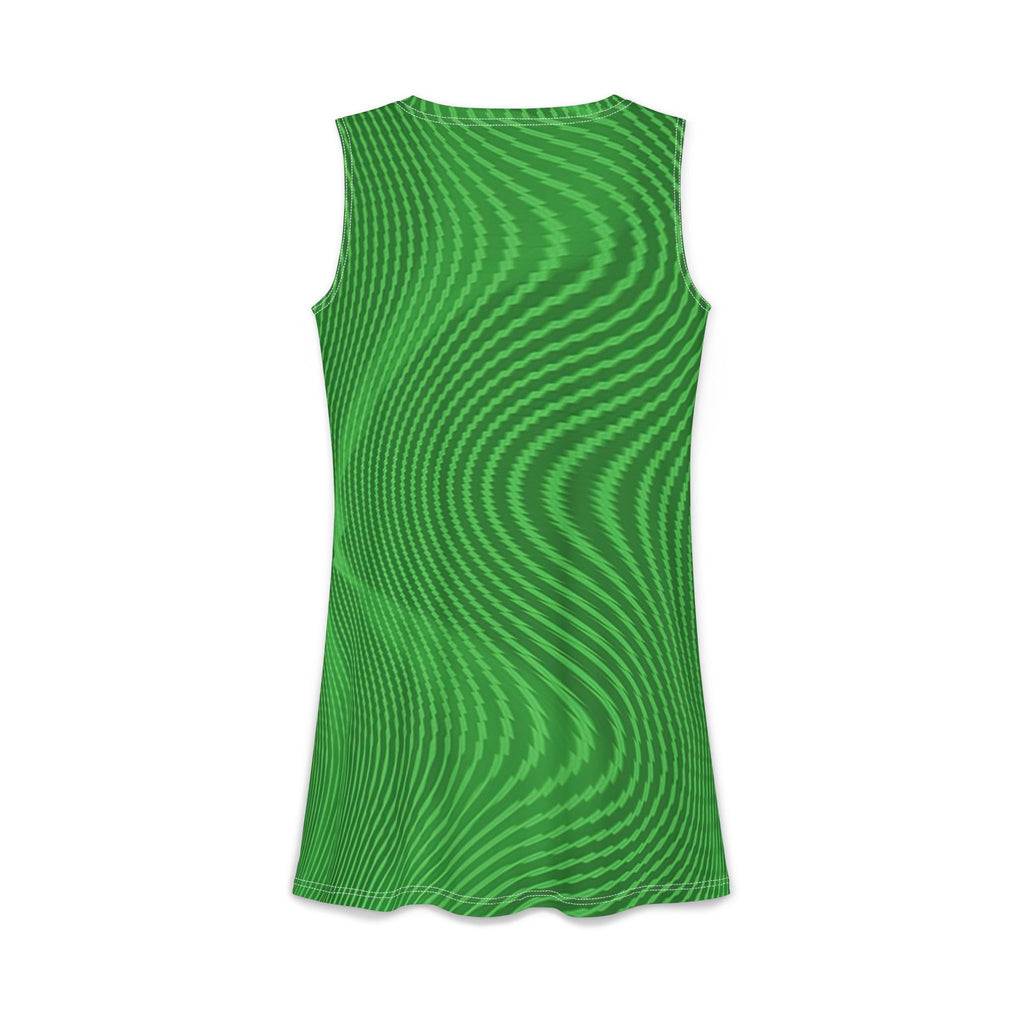 Women's Casual Dress – Sun Spots Green (AOP)