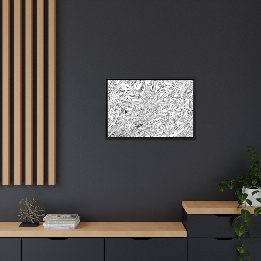 Framed Canvas Art — "Hoops BW"