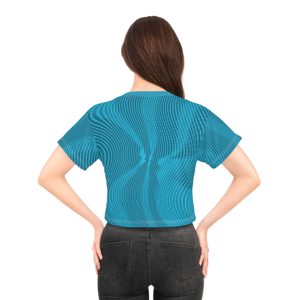 Crop Tee "Sun Spots Blu" (AOP)