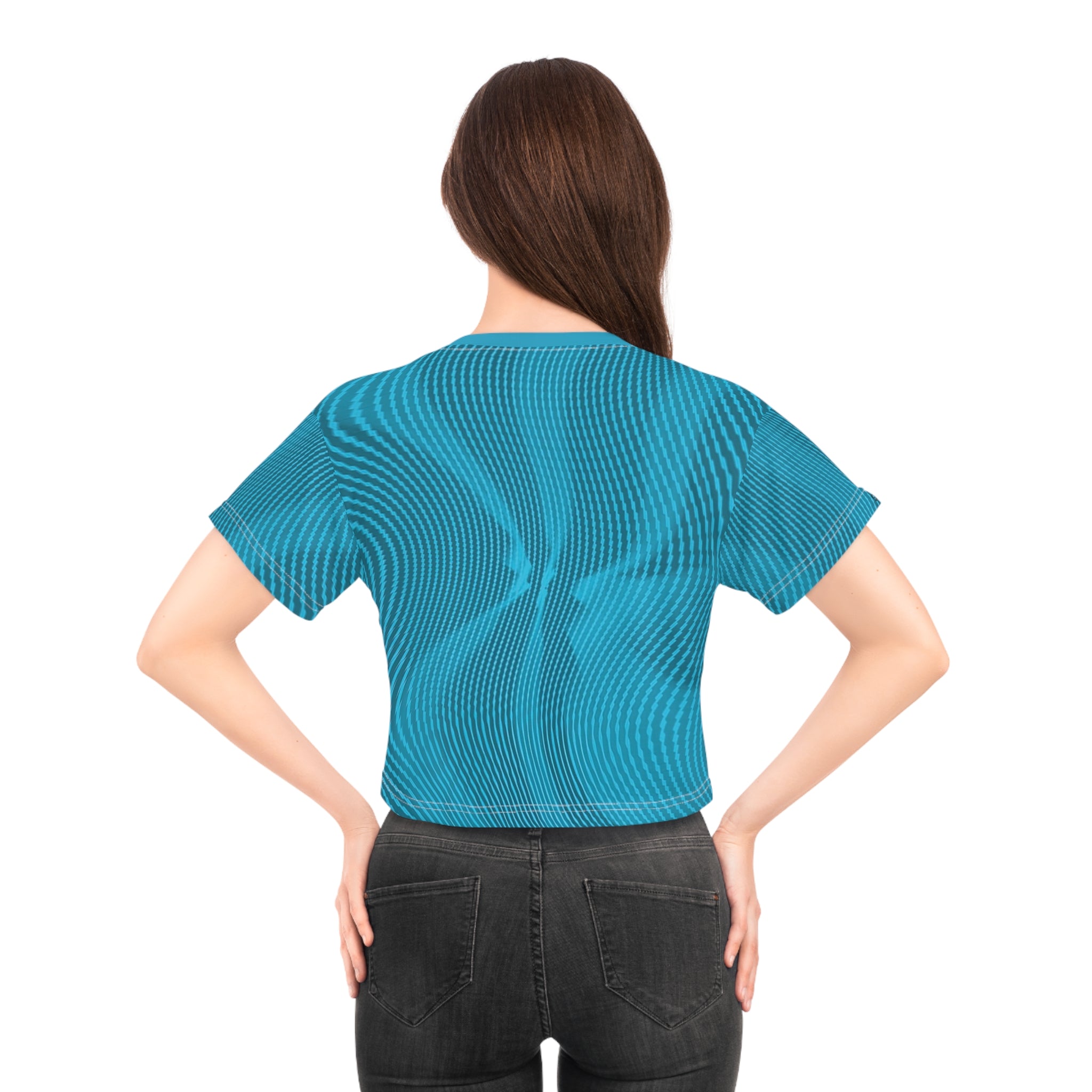 Crop Tee "Sun Spots Blu" (AOP)