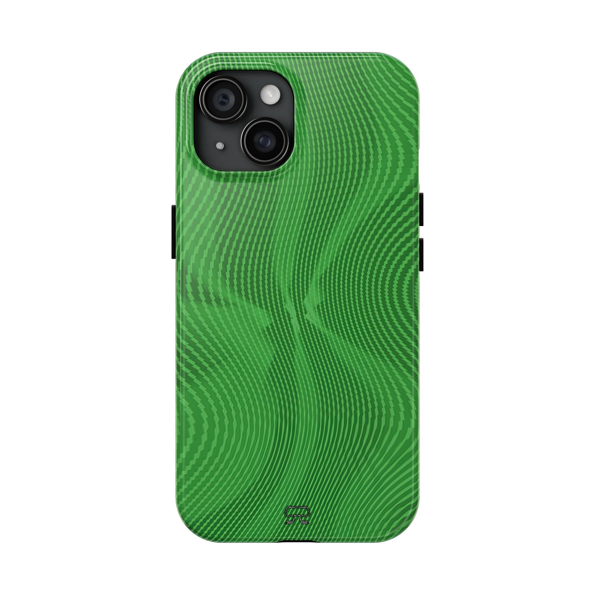 iPhones 11 thru 16 Durable Shockproof Case --- Sun Spots Green