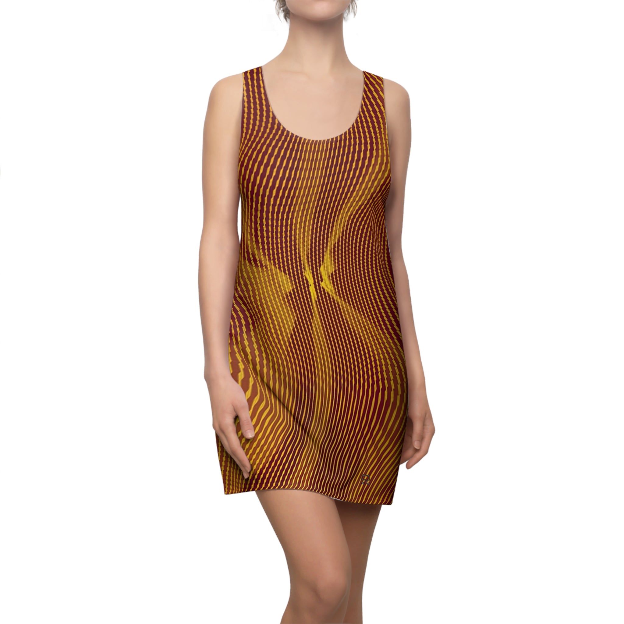 Racerback Dress — Sun Spots Gold (AOP)