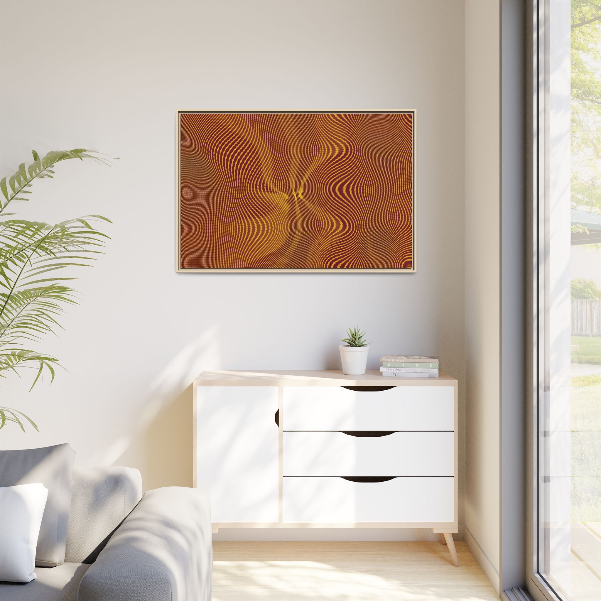 Framed Canvas Art — "Sun Spots Gold"