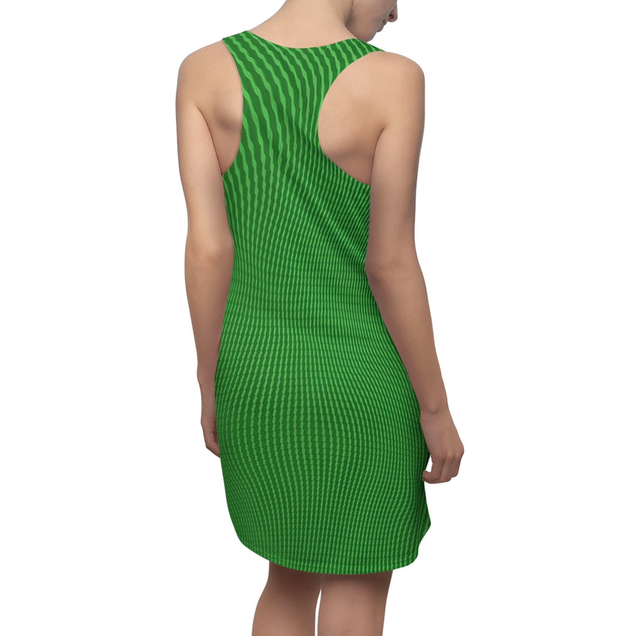 Racerback Dress — Sun Spots Green (AOP)