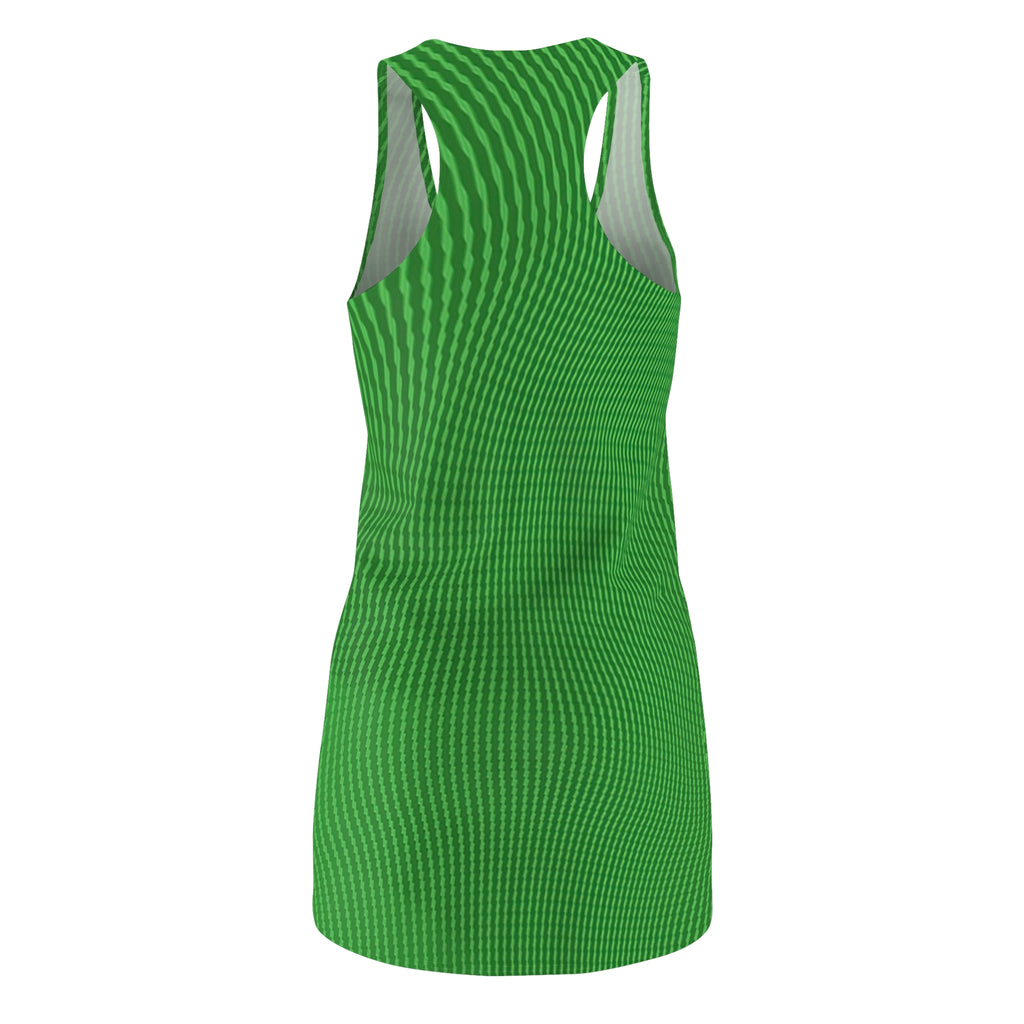 Racerback Dress — Sun Spots Green (AOP)