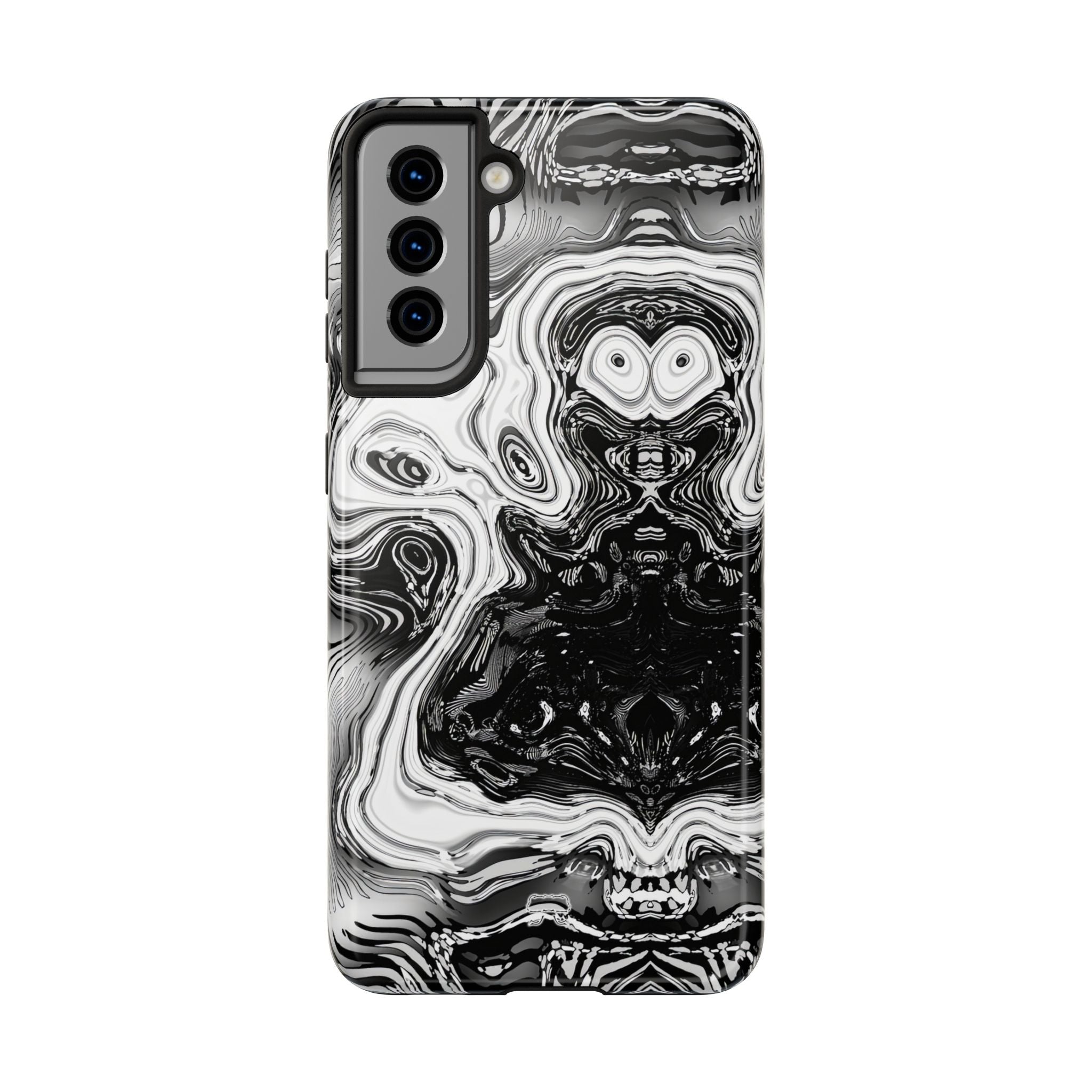Samsung S21-S25 Tough Phone Case - Spirit Black and White