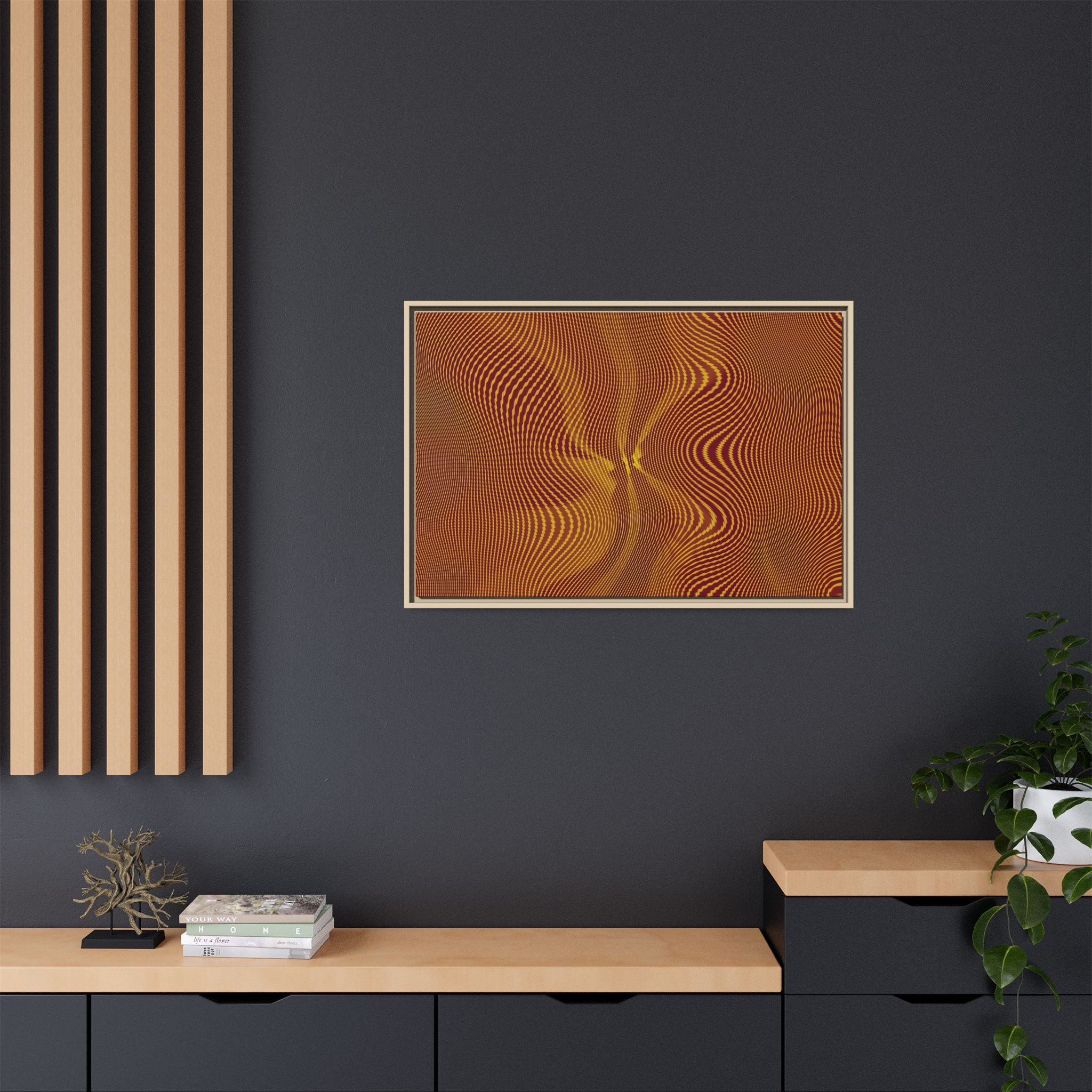 Framed Canvas Art — "Sun Spots Gold"