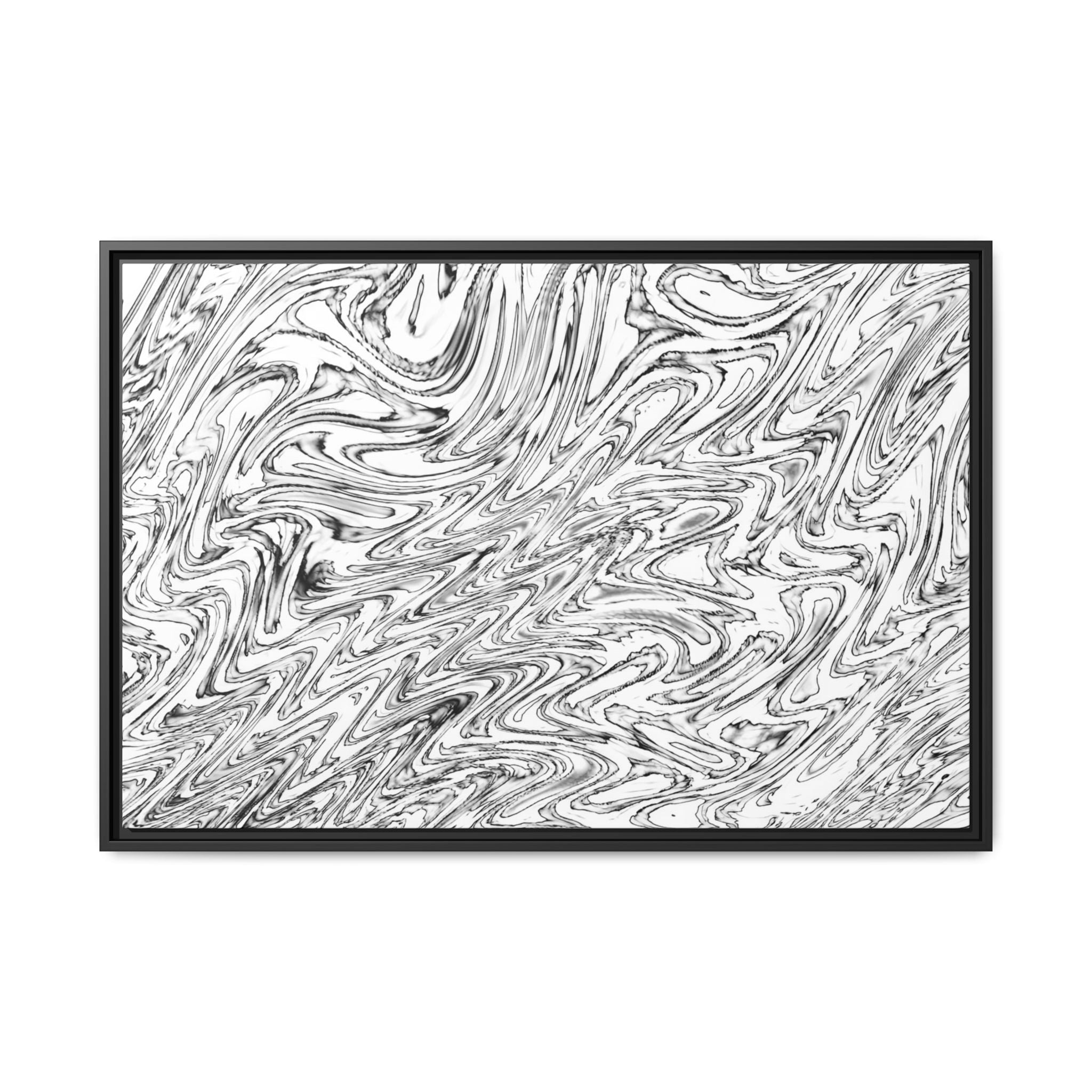 Framed Canvas Art — "Hoops BW"