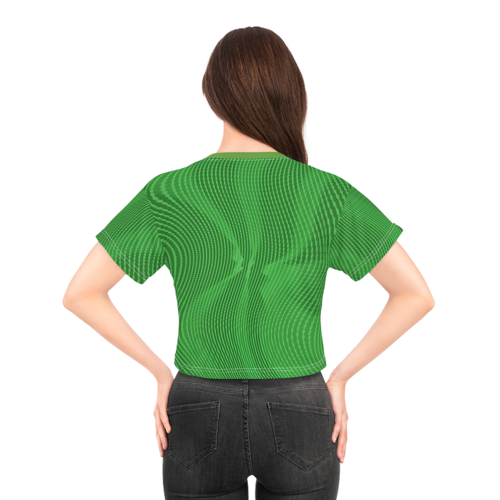 Crop Tee "Sun Spots Green" (AOP)