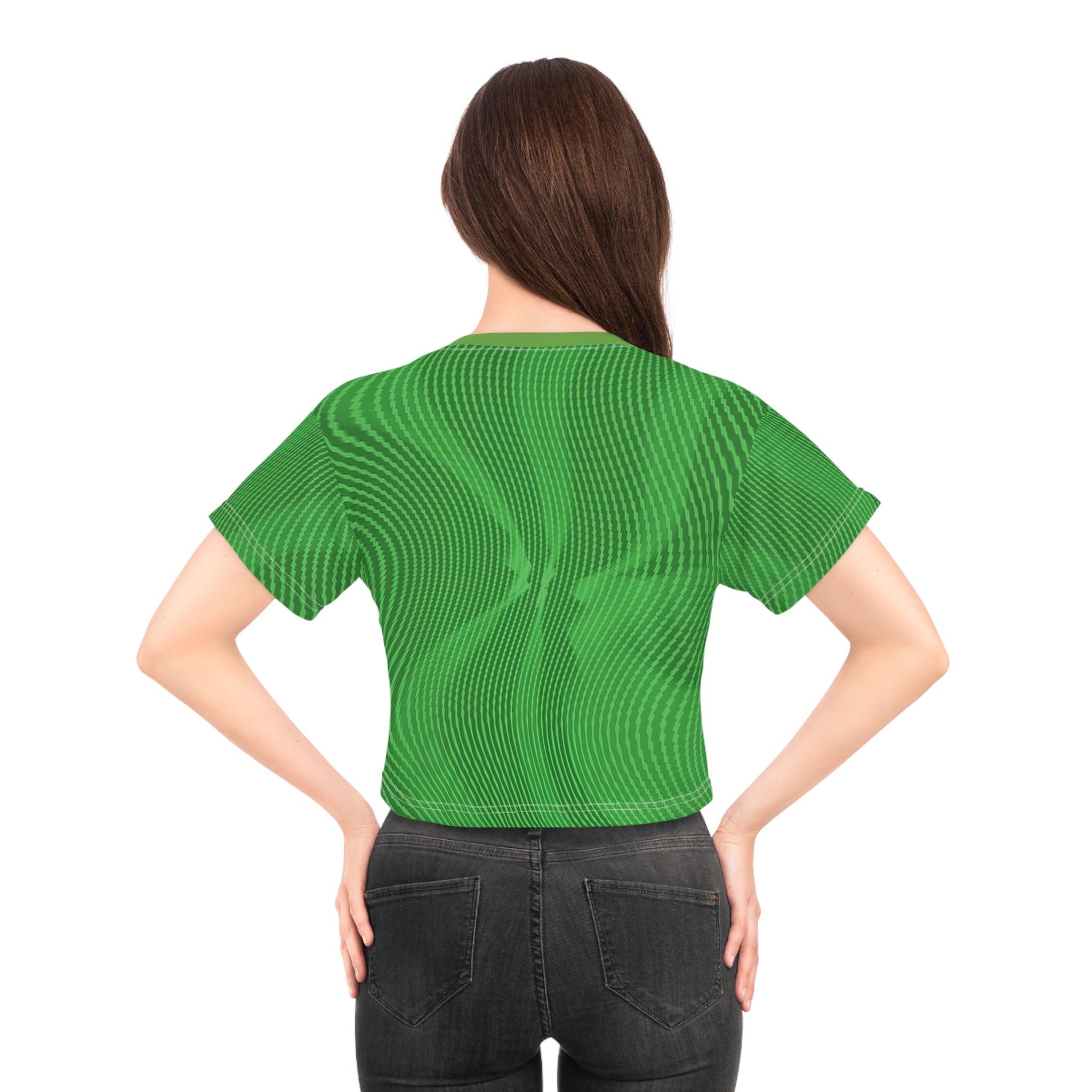 Crop Tee "Sun Spots Green" (AOP)