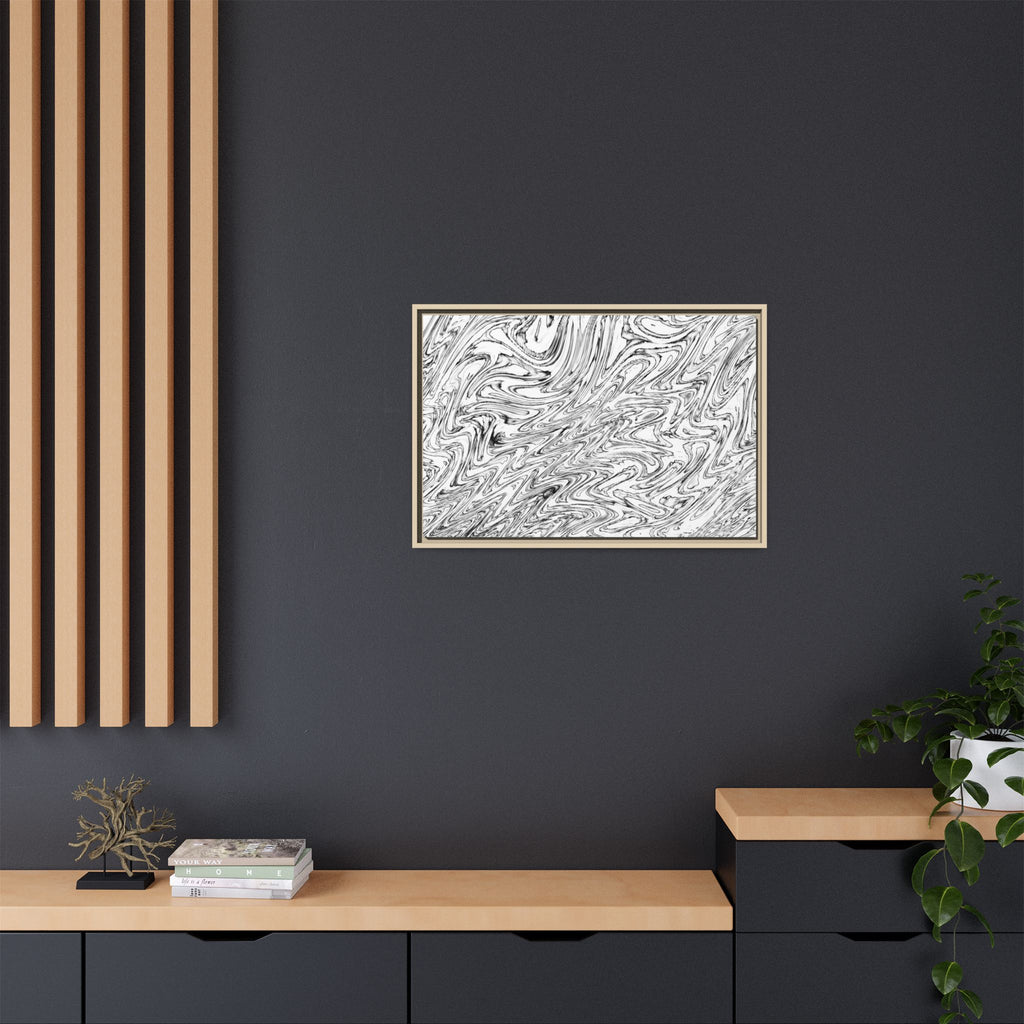 Framed Canvas Art — "Hoops BW"