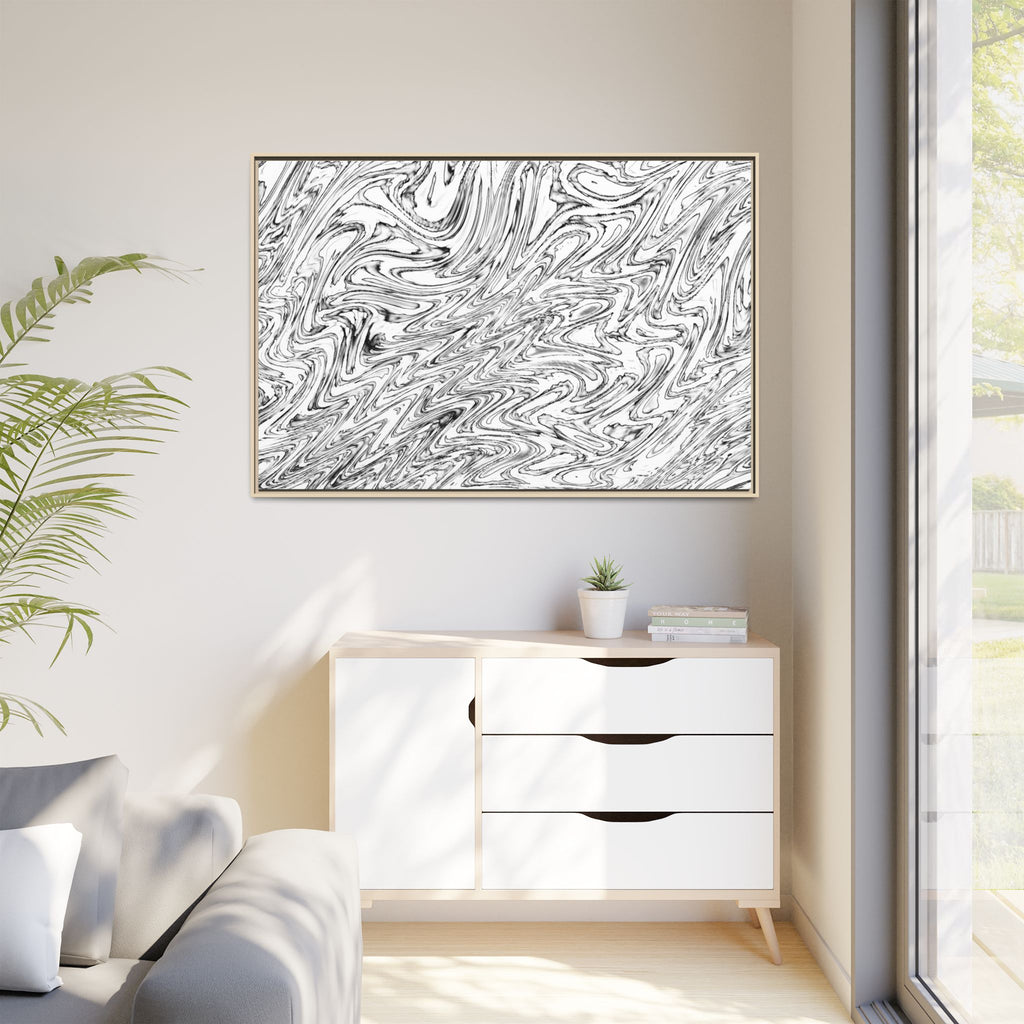 Framed Canvas Art — "Hoops BW"