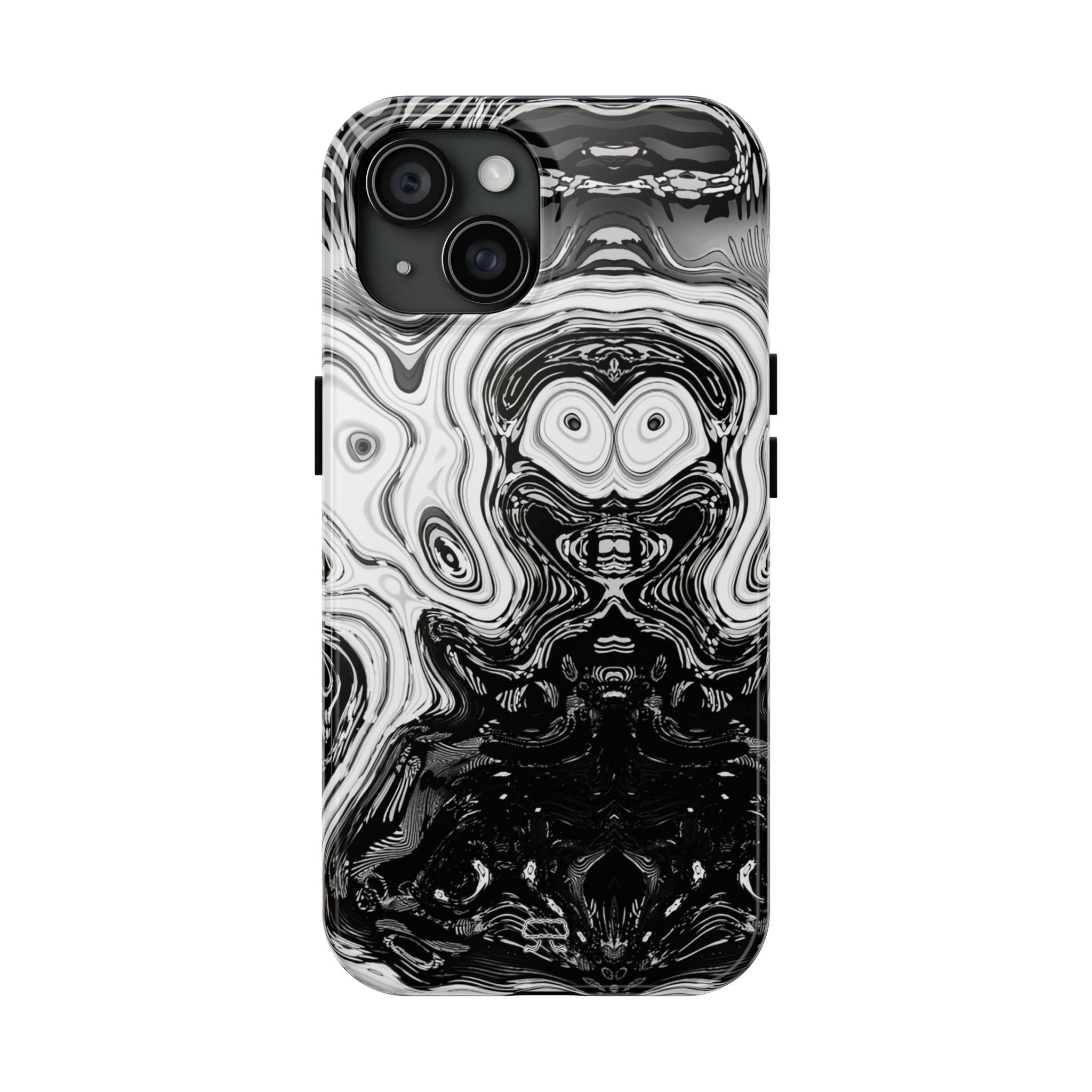 iPhones 11 thru 16 Durable Shockproof Case - Spirit Black and White