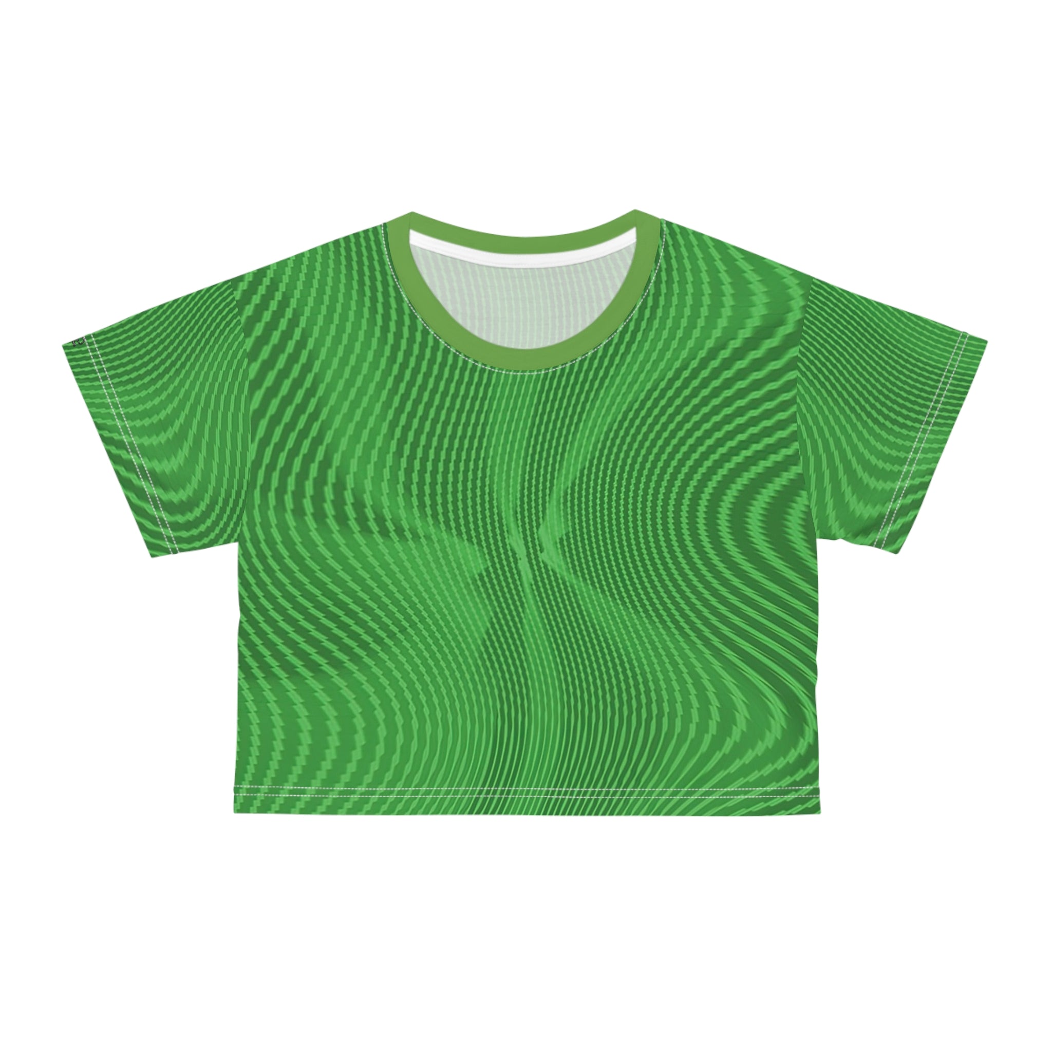 Crop Tee "Sun Spots Green" (AOP)