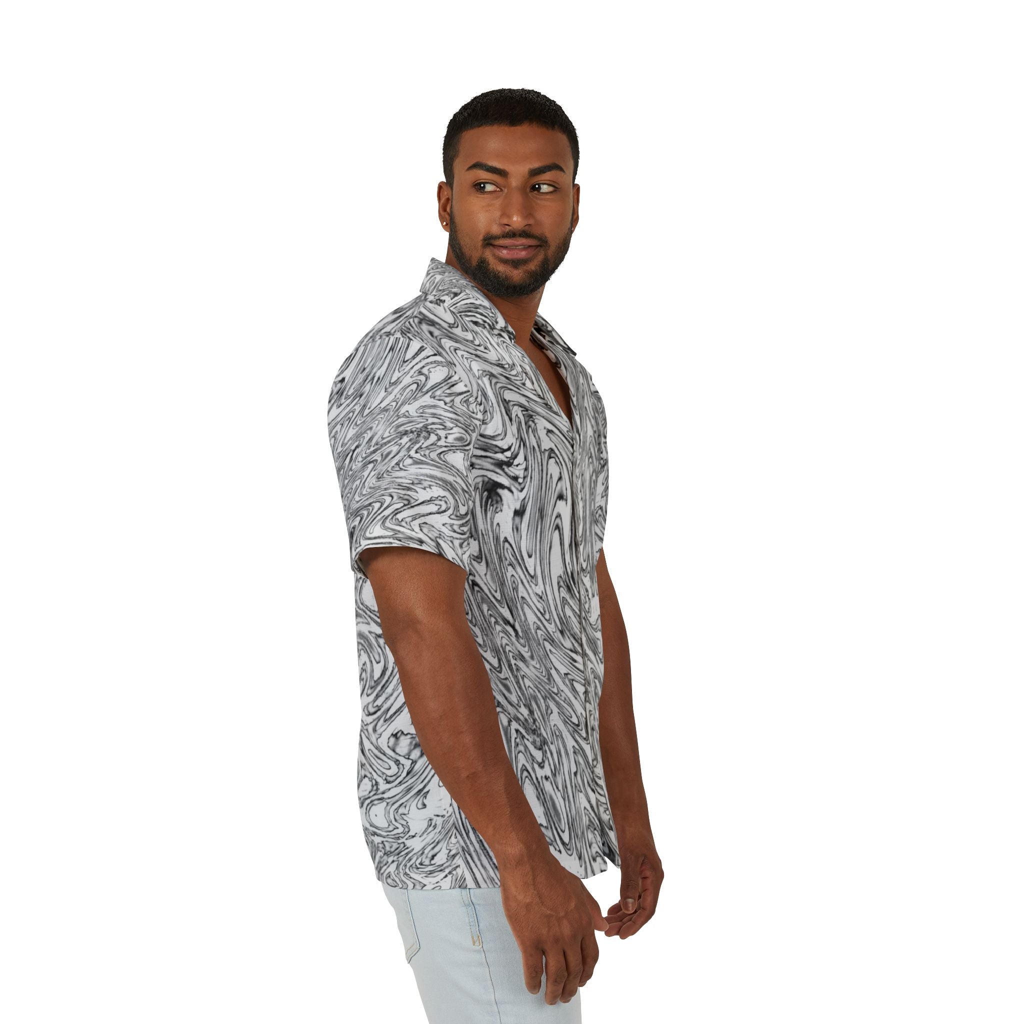 Hawaiian Shirt - Hoops BW