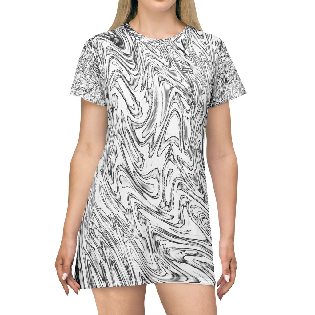 T-Shirt Dress - Hoops BW