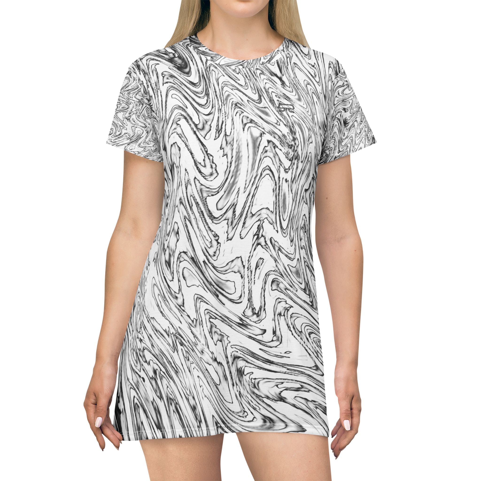 T-Shirt Dress - Hoops BW