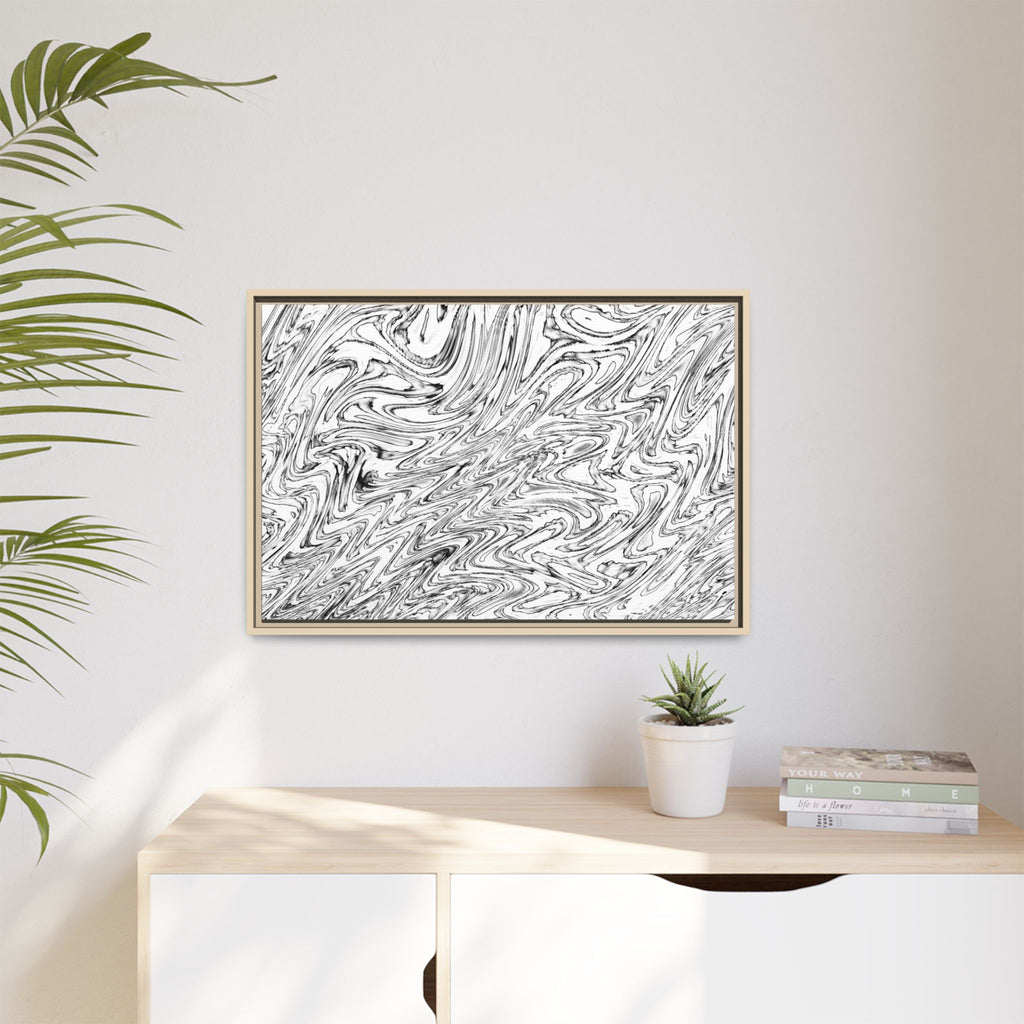 Framed Canvas Art — "Hoops BW"