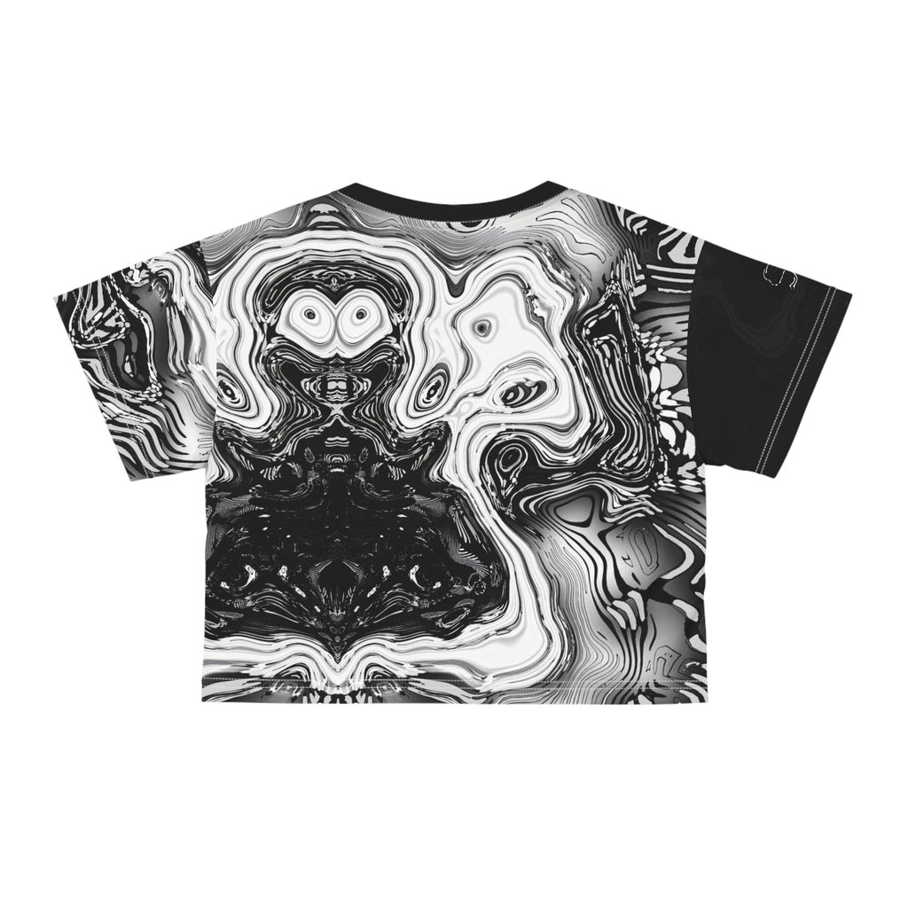 Crop Tee - Spirit Black and White (AOP)
