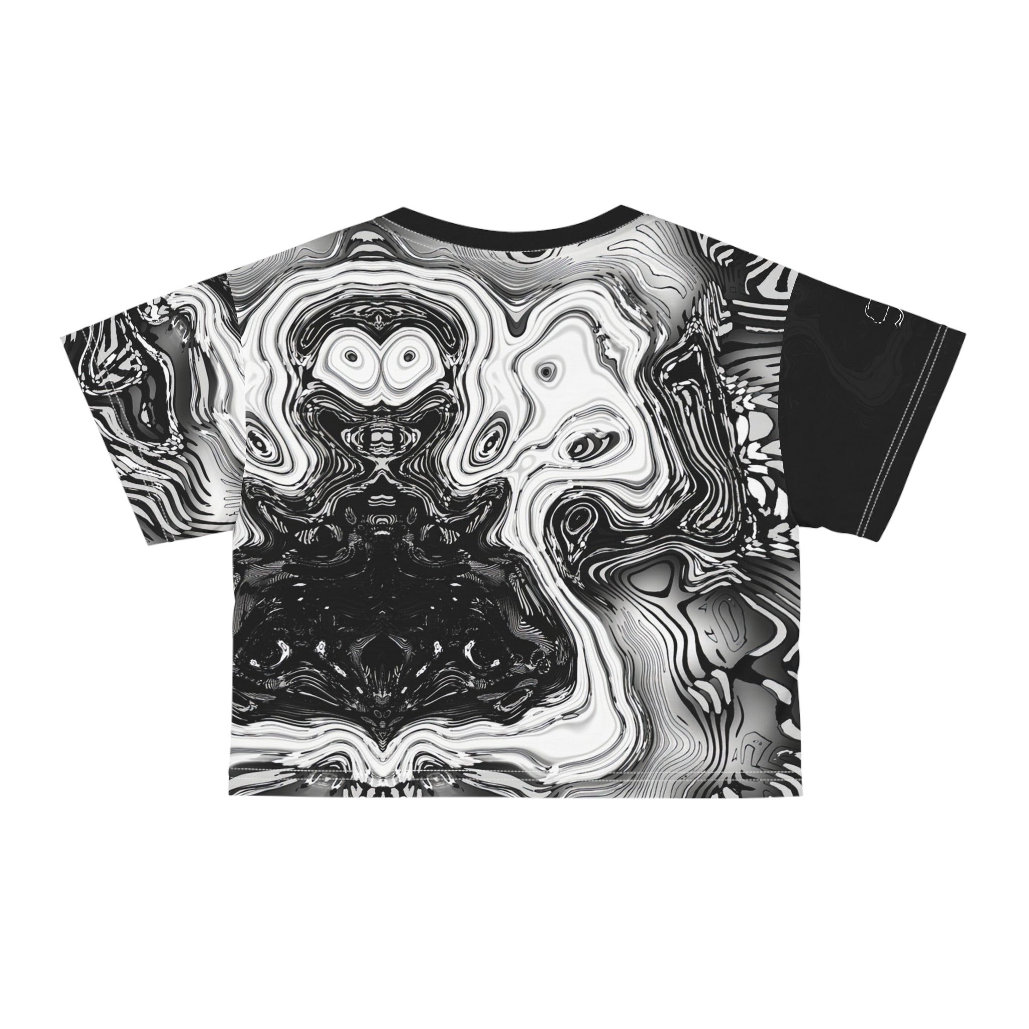Crop Tee - Spirit Black and White (AOP)