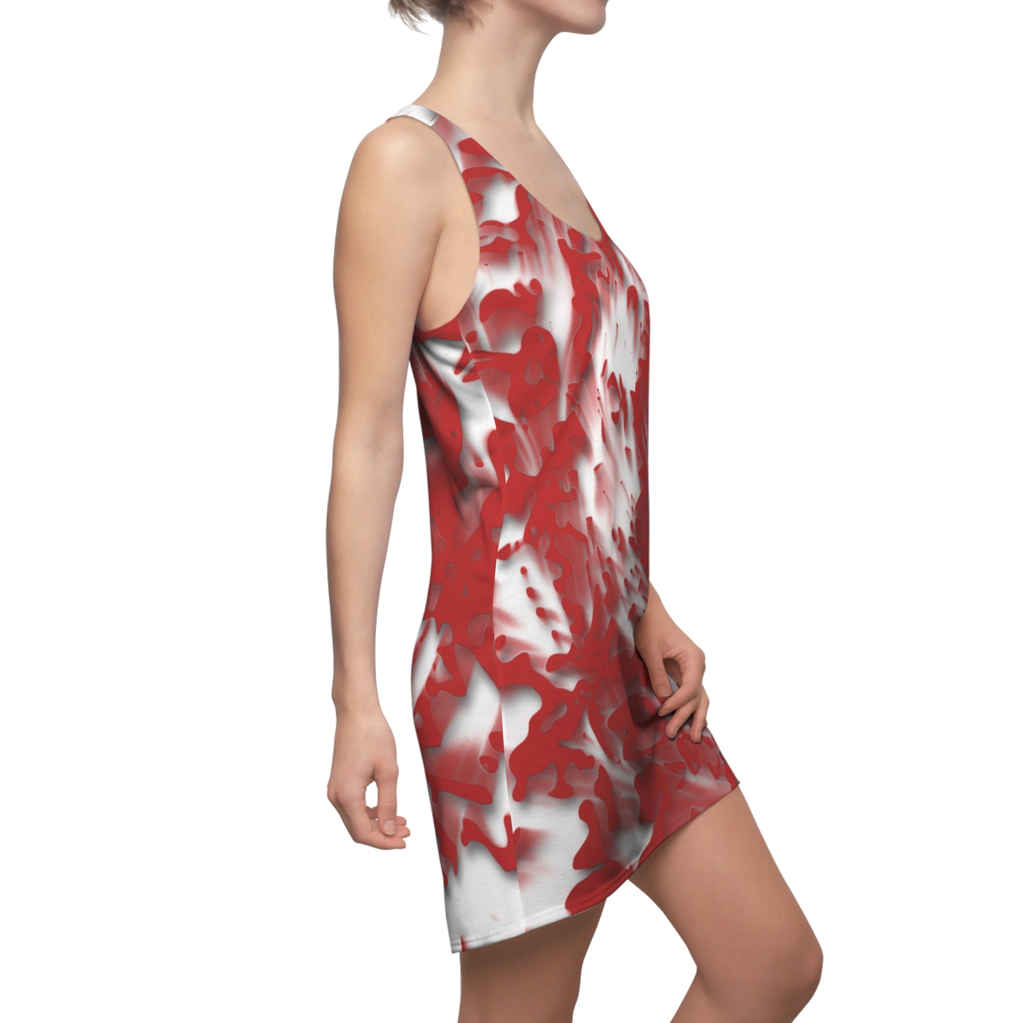 Racerback Dress — Tracers Red (AOP)