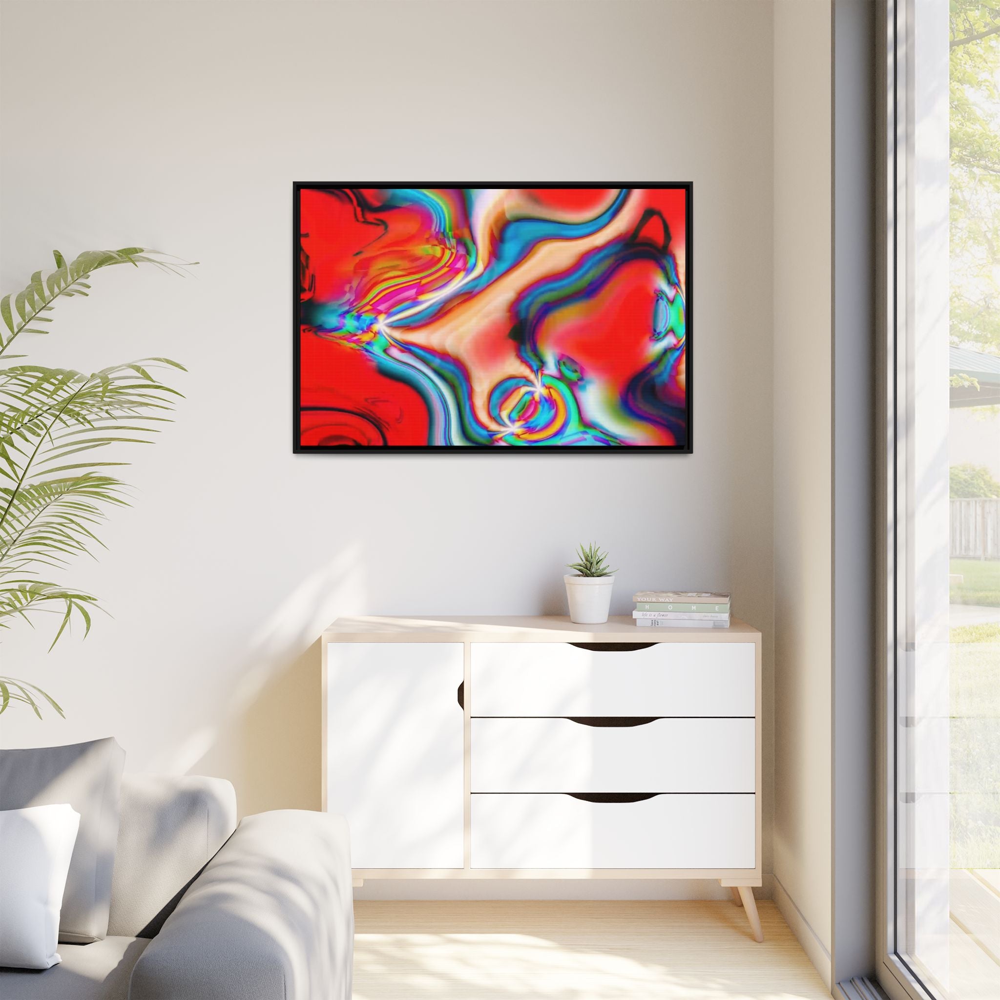 Framed Canvas Art — "Gun Runners Red"
