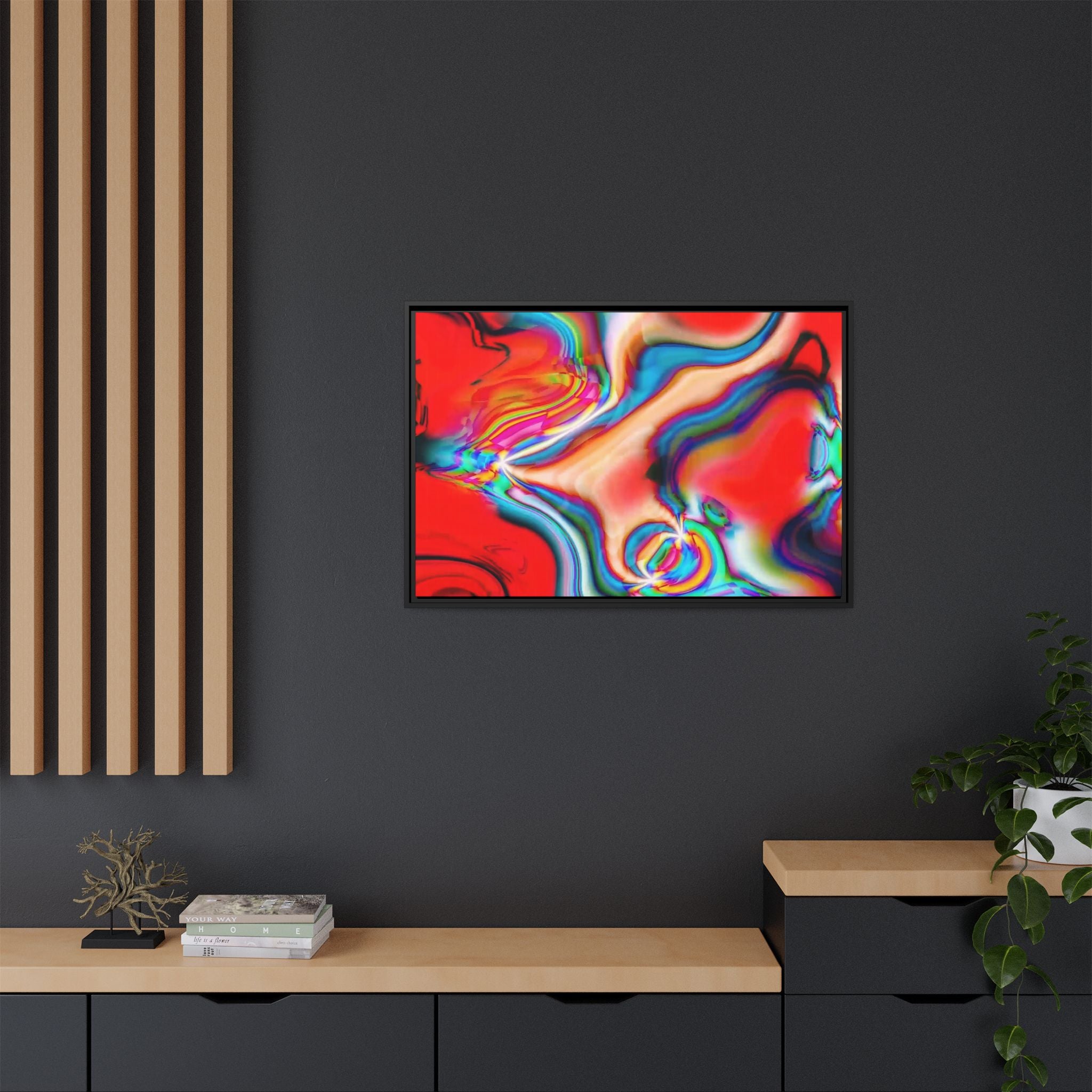 Framed Canvas Art — "Gun Runners Red"